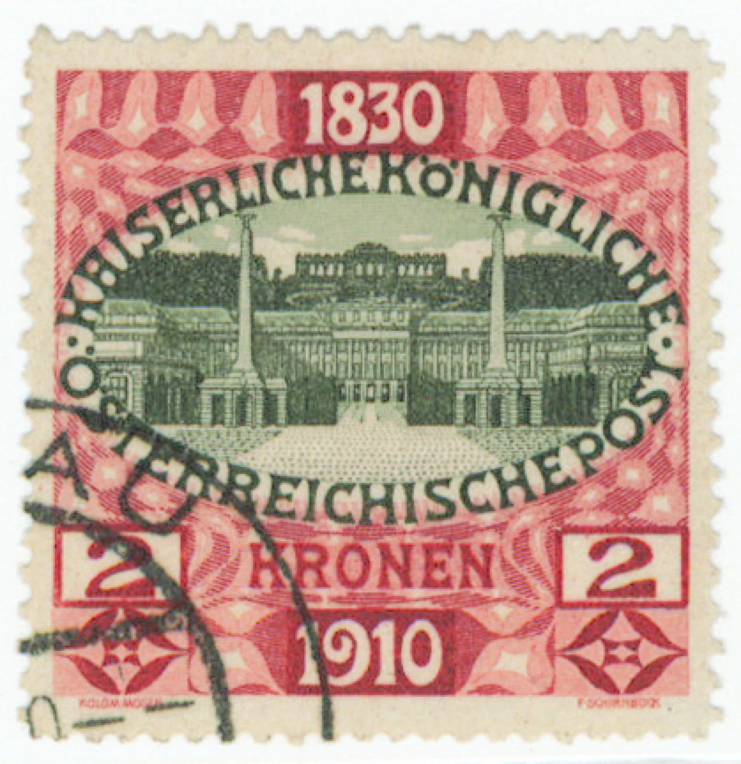 1910 Schönbrunn 2 Kr Mi 175, used stamp.