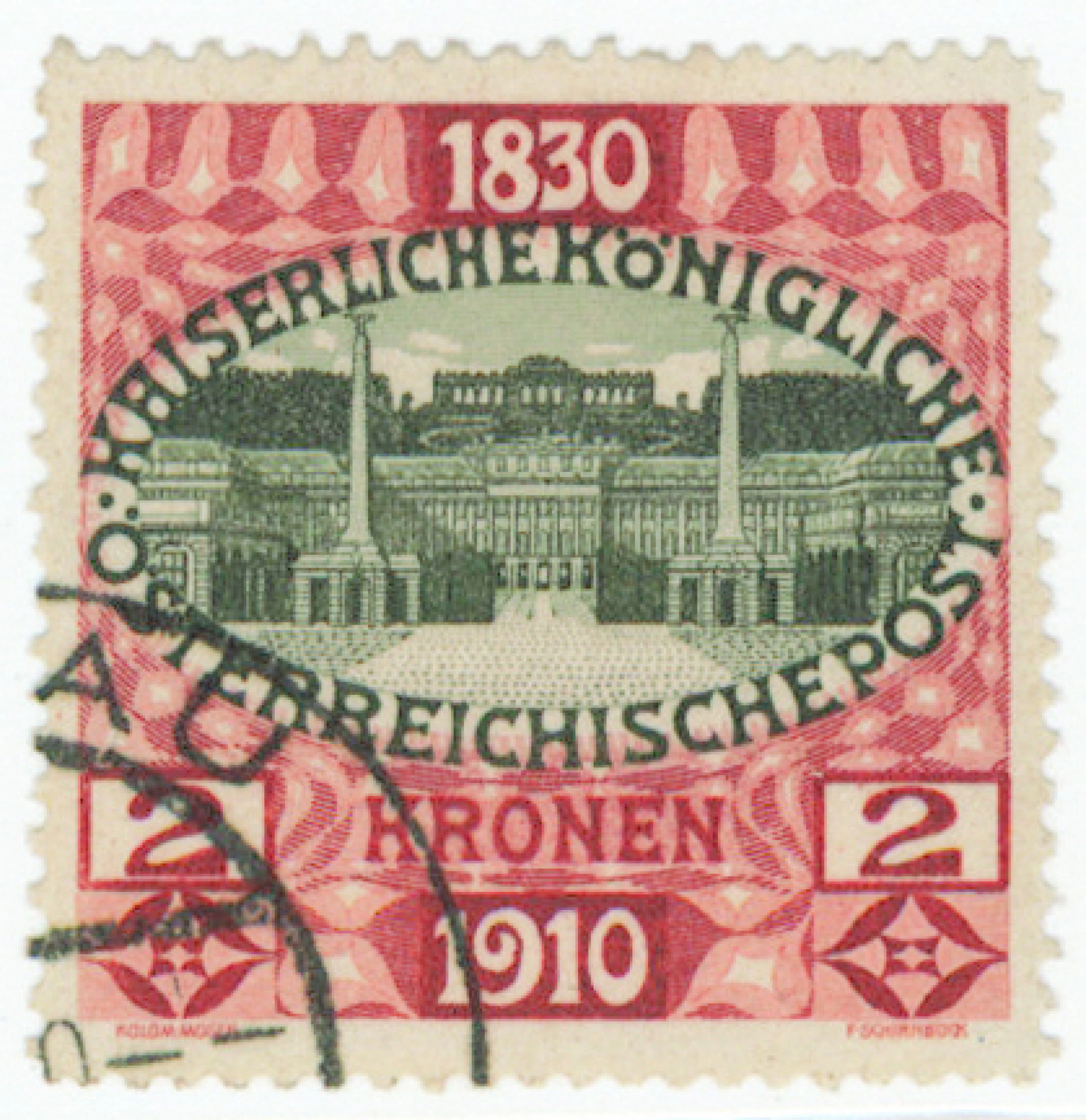 1910 Schönbrunn 2 Kr Mi 175, used stamp.