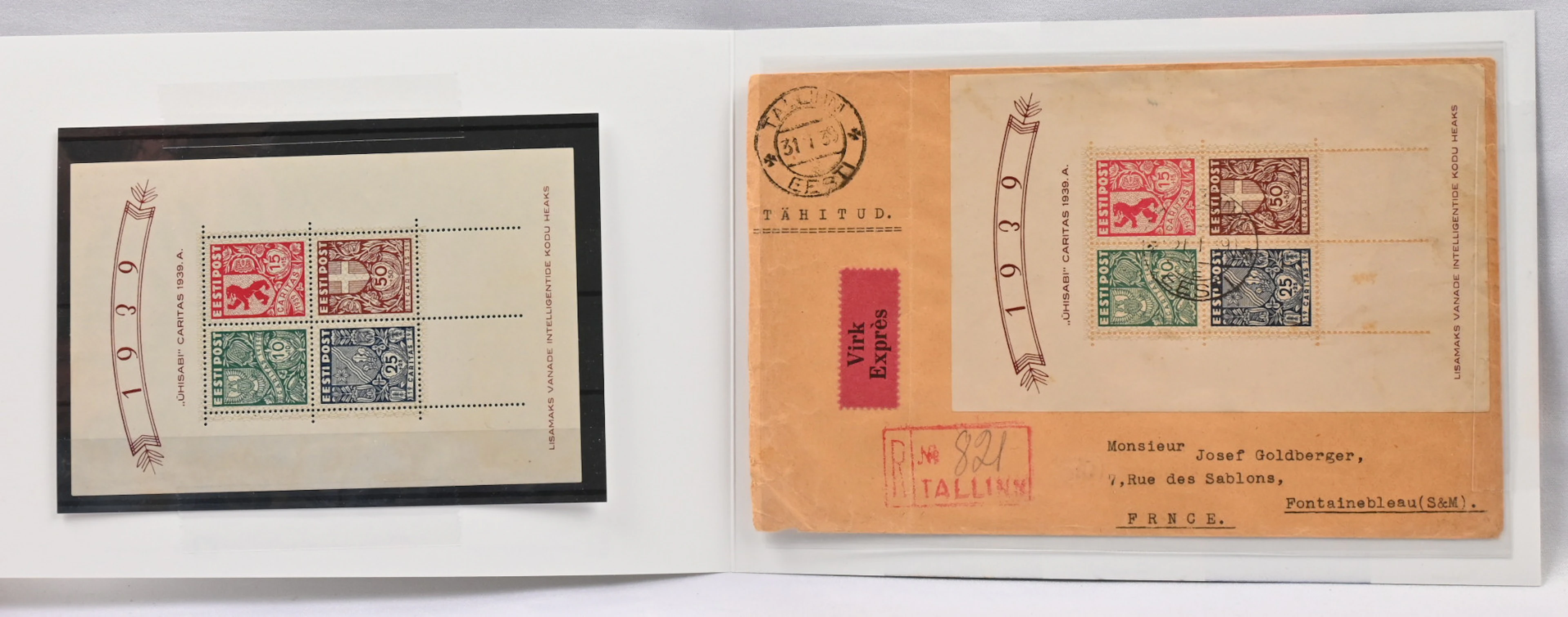 1939 Caritas Mi BL3, very fine mint ** miniature sheet with a little