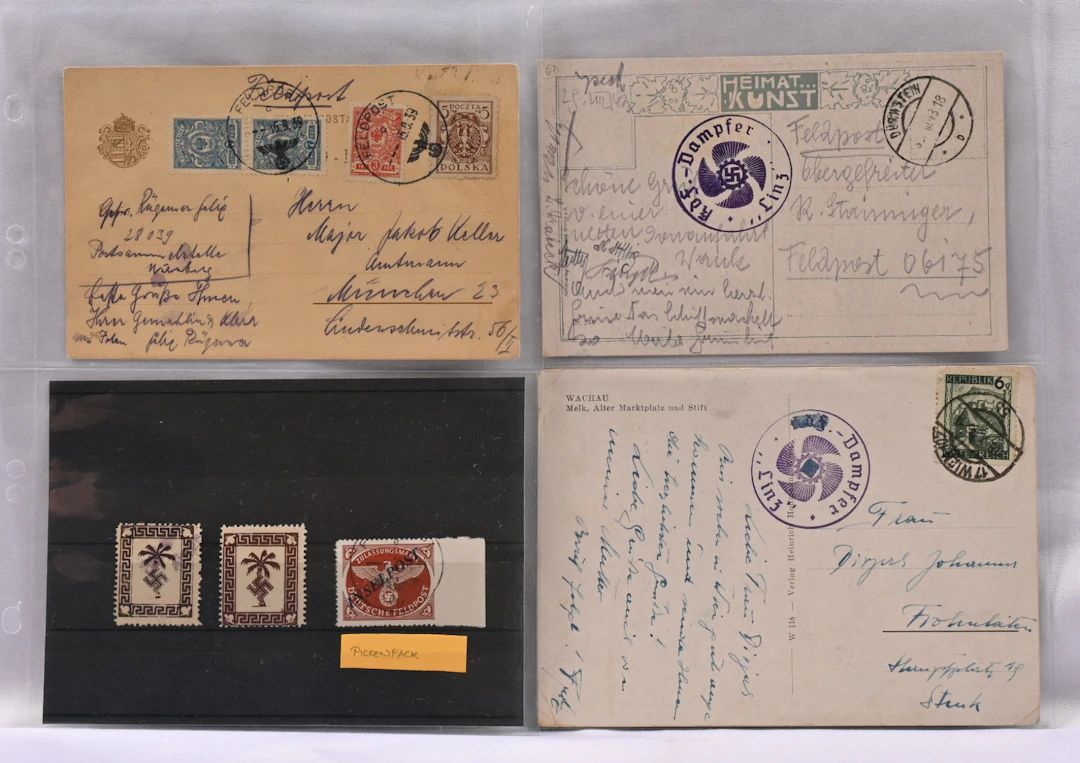 Small fine selection of three postal items (a card with Polish/Russian