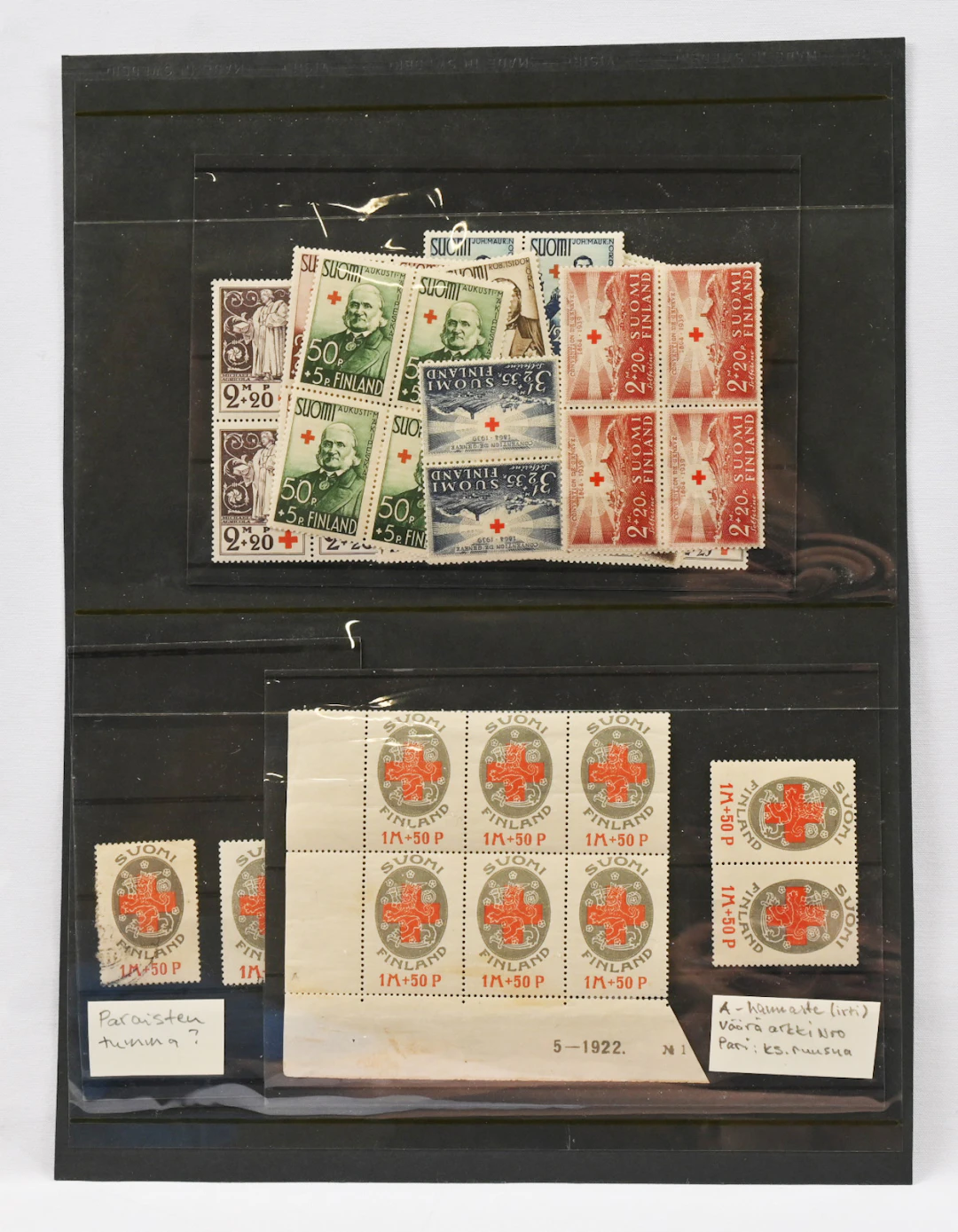 1922 onwards fine selection on stockcards, eg. nice Red Cross very