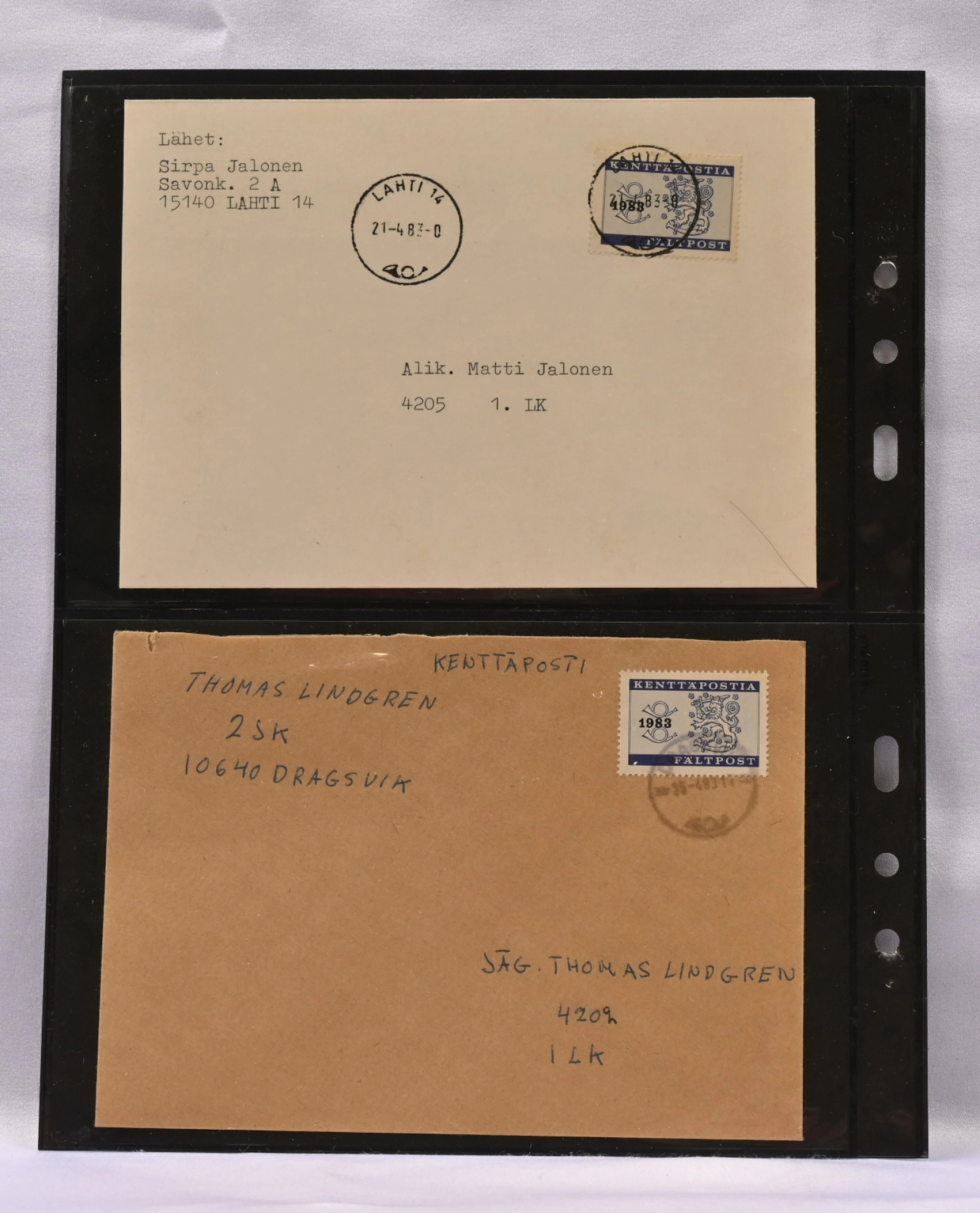 1983 field post stamp two covers.