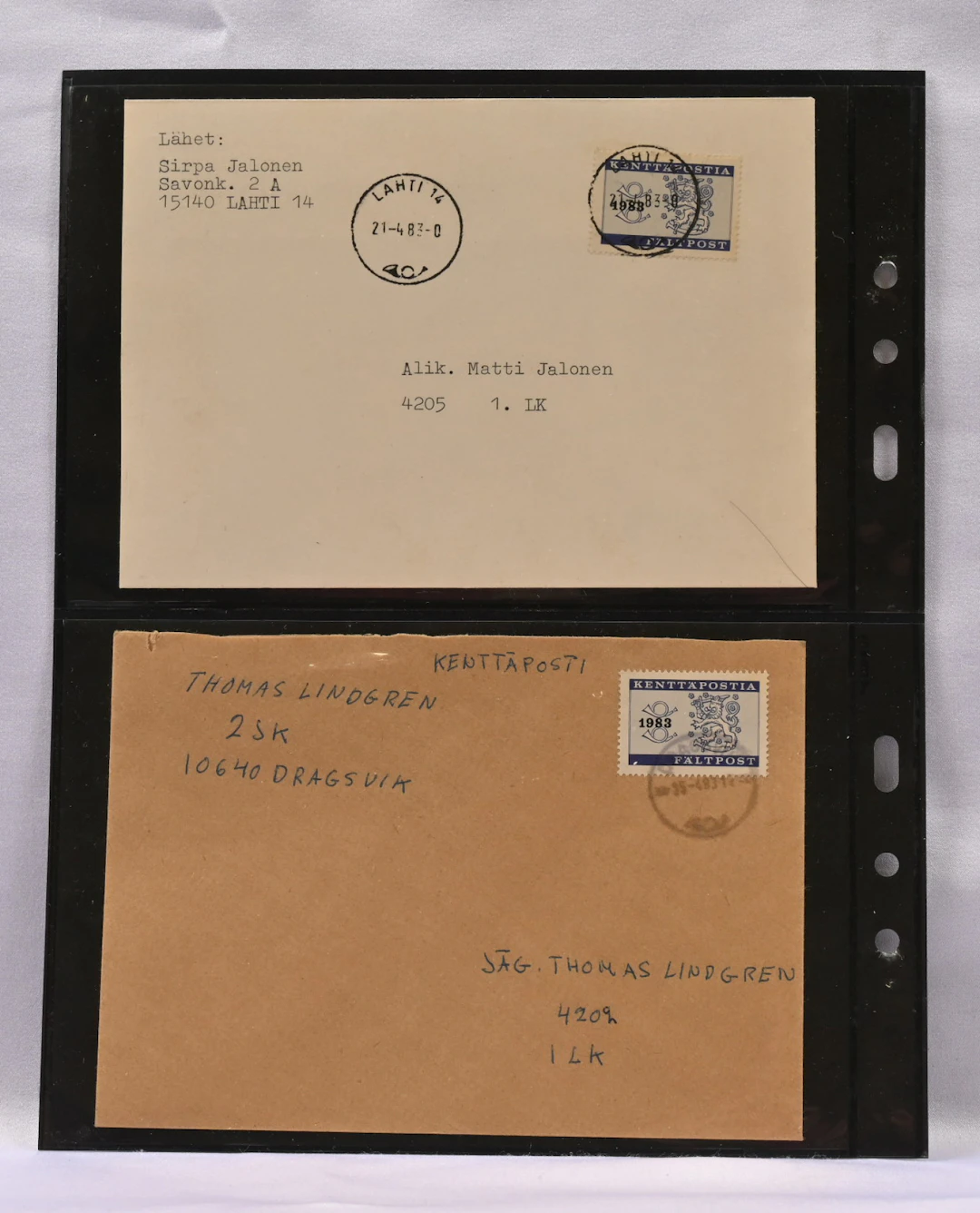 1983 field post stamp two covers.