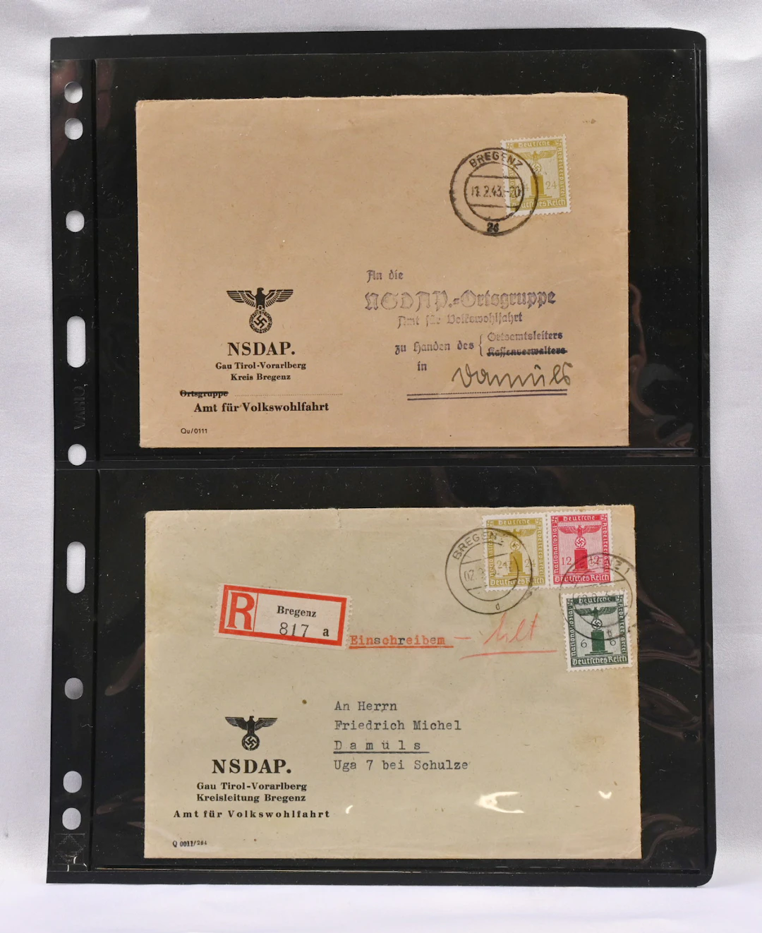 1945 - 1945 Ostland, four rare field post postal items. Including