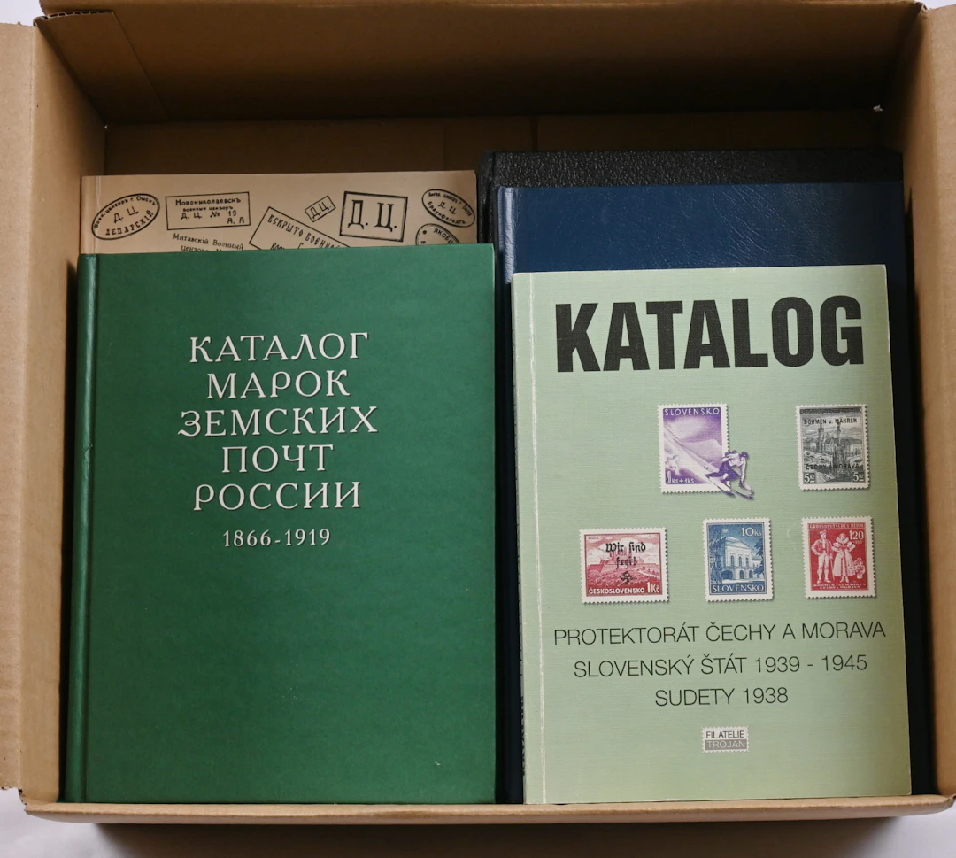 Nine philatelic works, mainly related to Russia and its side areas.