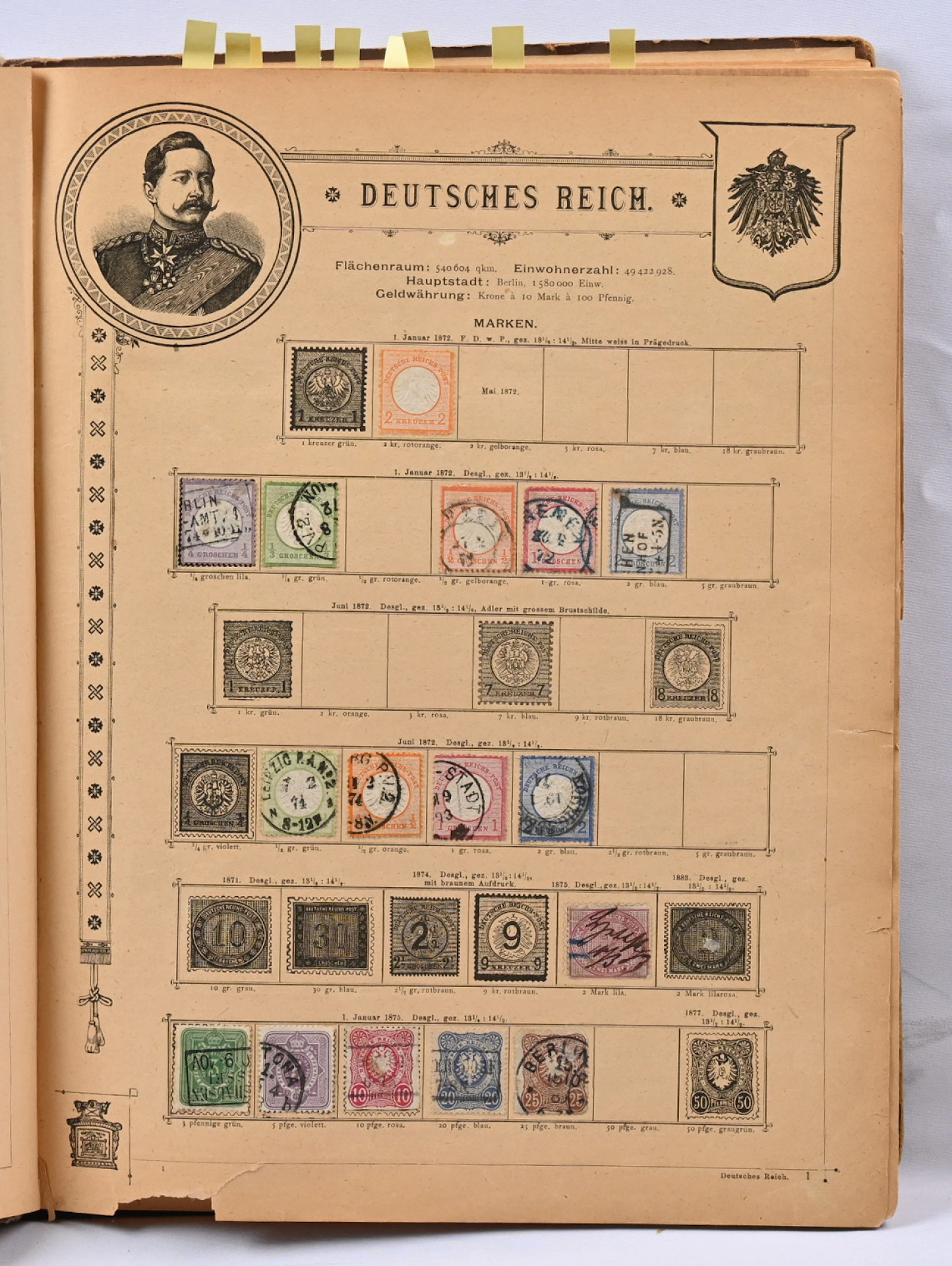 Schwaneberger old worldwide album with places for stamps and stationery