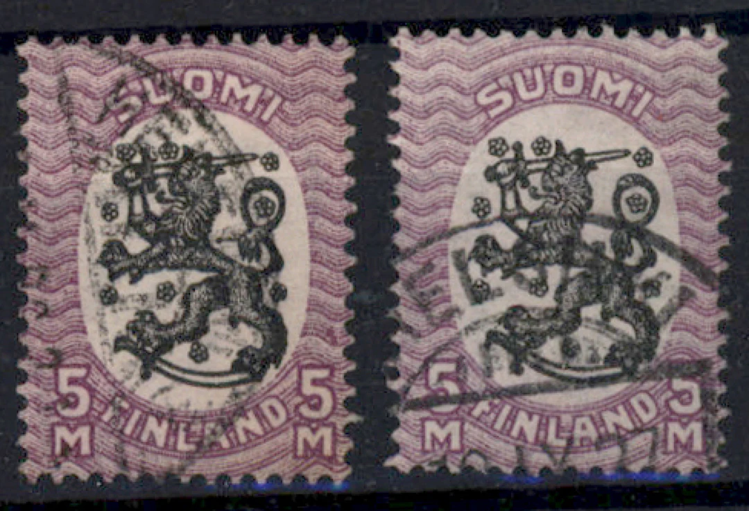5 markka AW2 and BW2 beautiful used (L. 122AW2, BW2).
