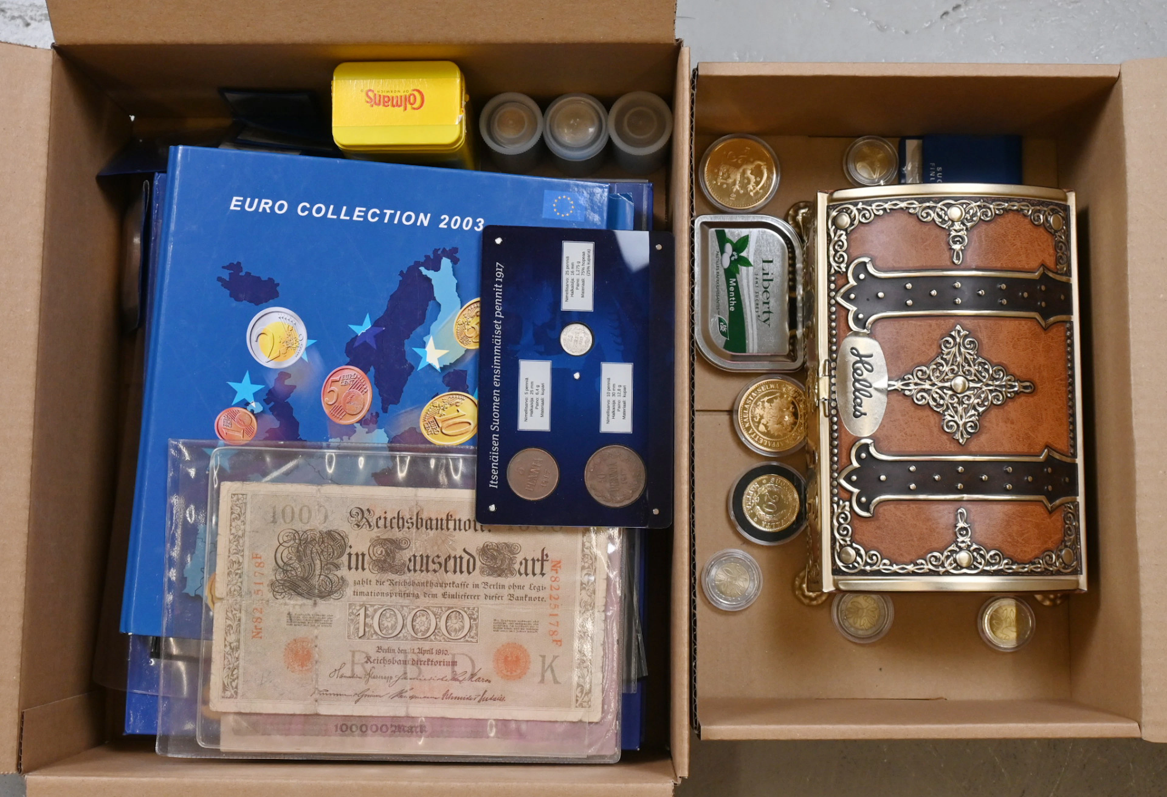 Discovery lot of approximately 4 KG coins, medals and some banknotes