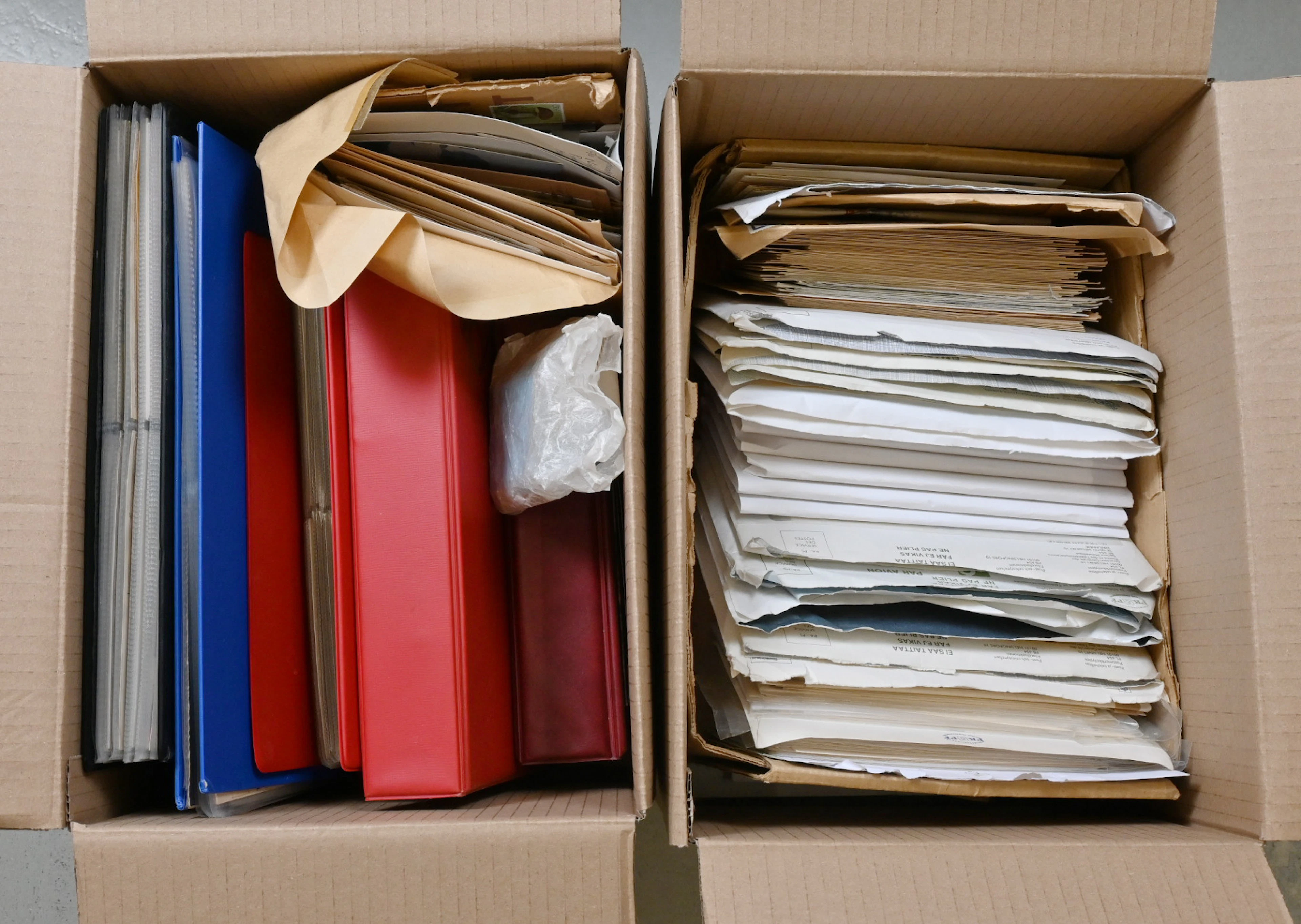 Postal items and other material since the 1800s in binders and in