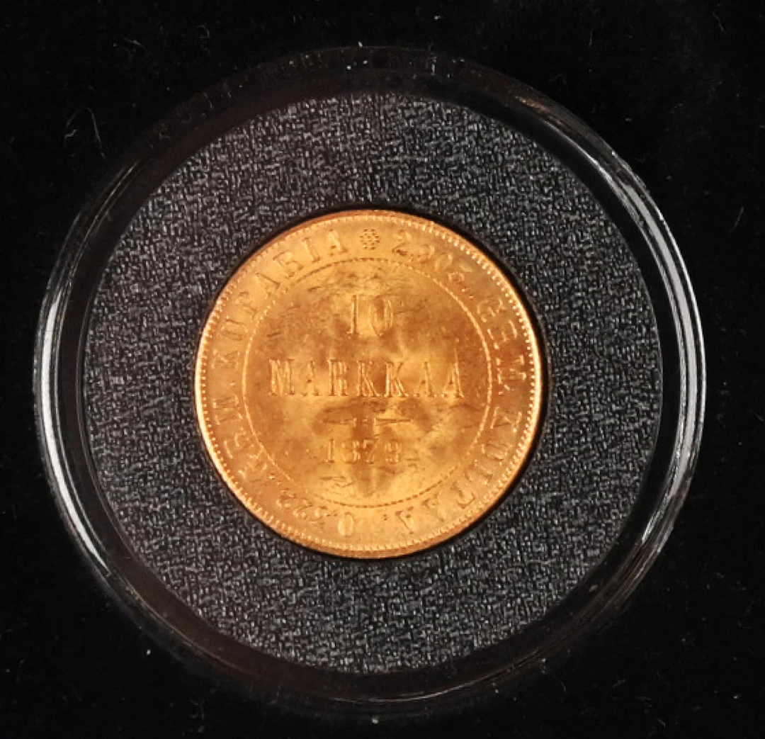 1879 10 markka gold.