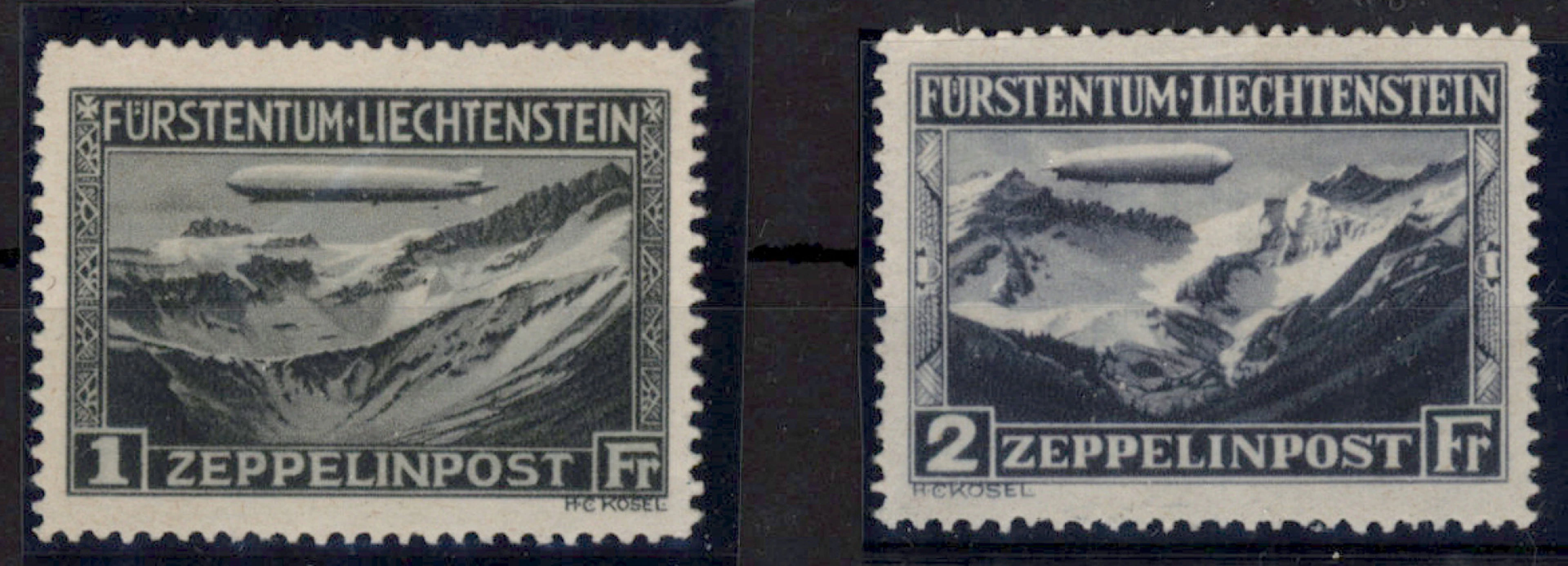 1931 Zeppelin Mi 114-115, very fine mint ** set.