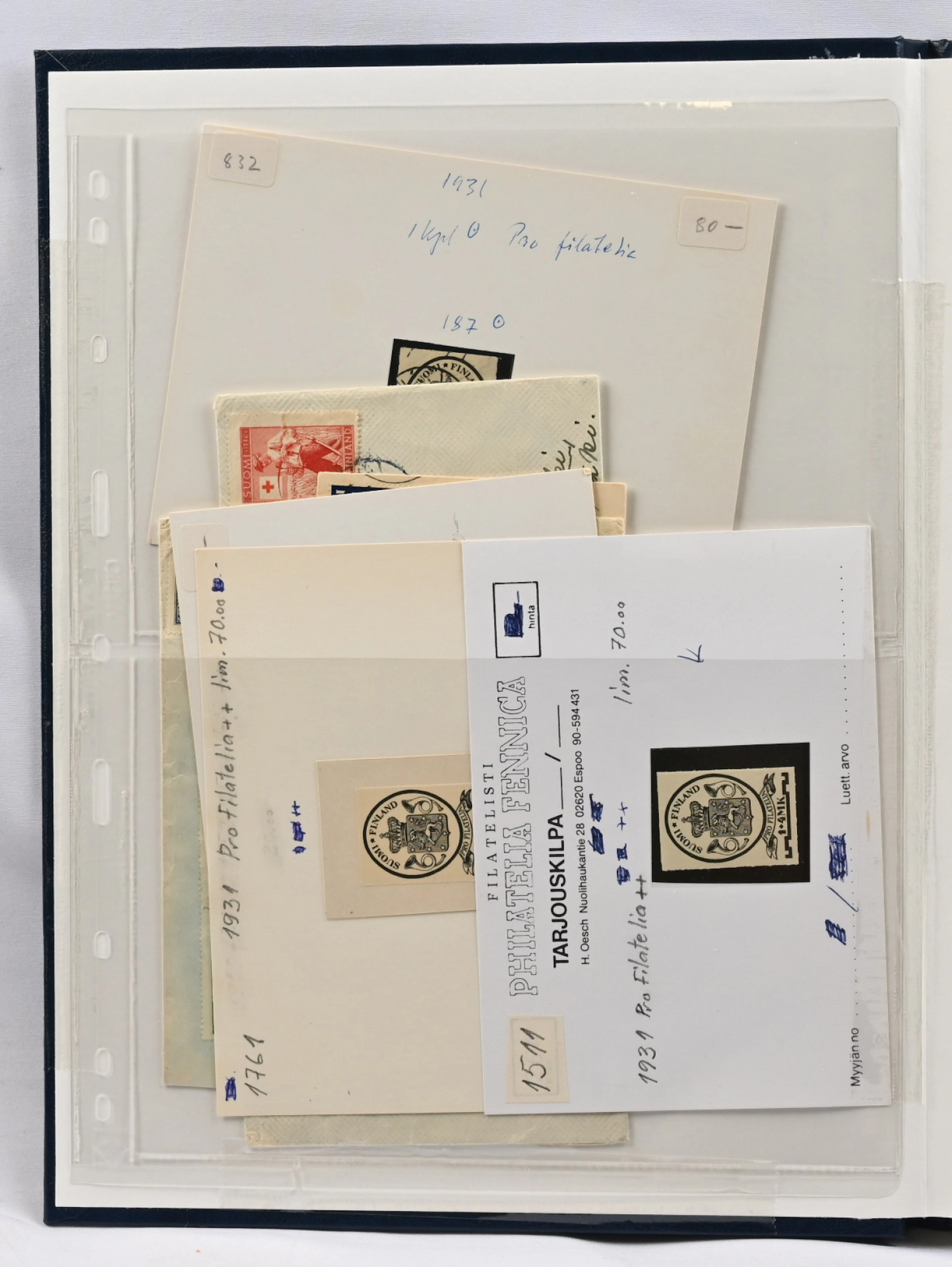 1931 Pro Filatelia old stock in a stockbook, approximately 200 pieces