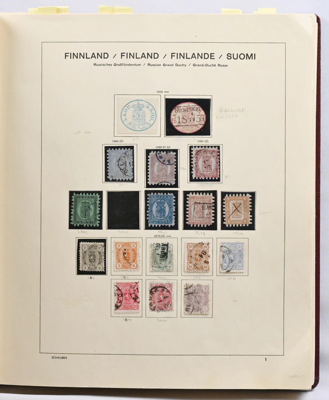 1856 - 1980 old collection on pages in an album eg. 5 kopek reprint