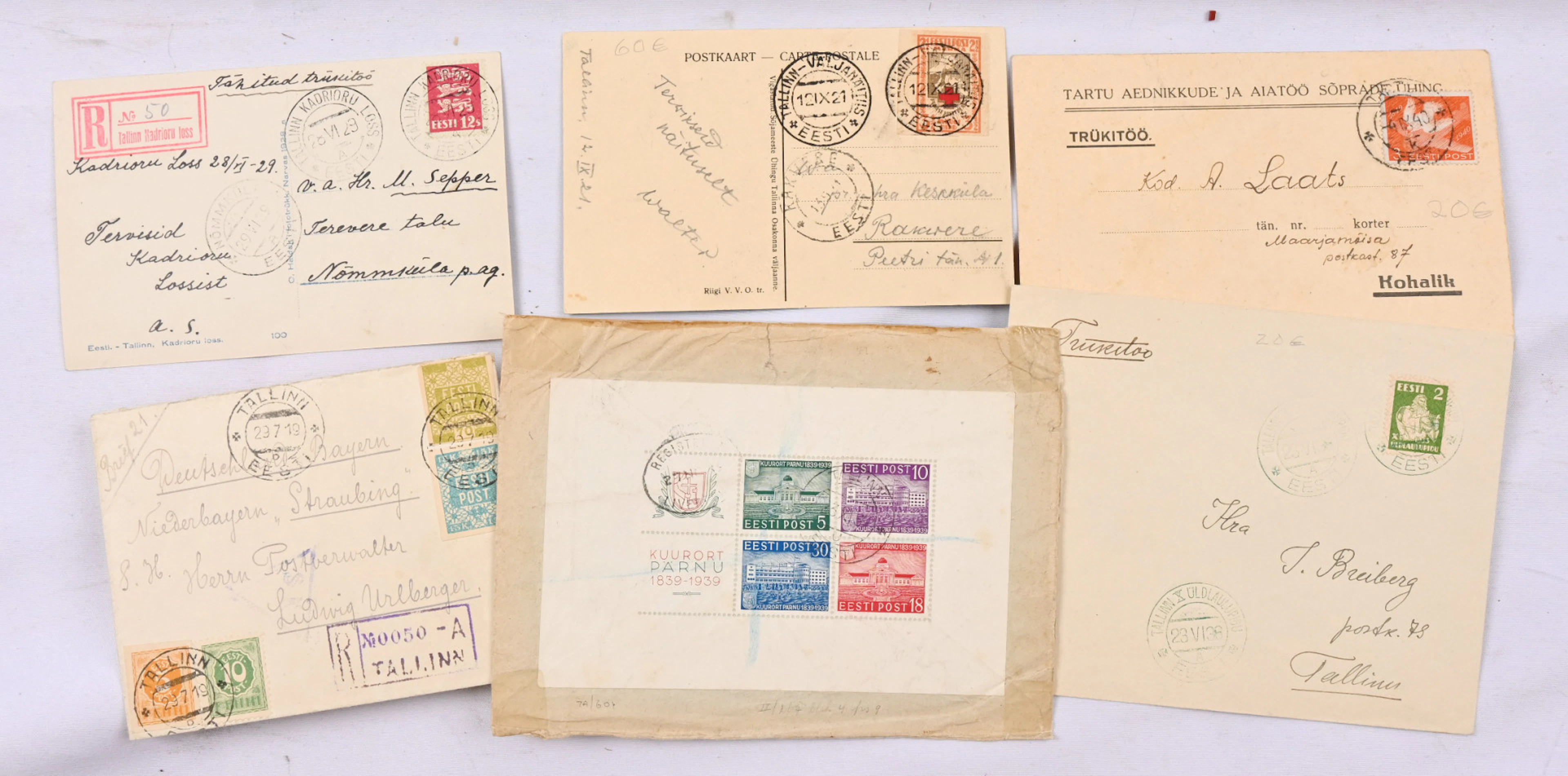 1919 - 1940 postal item selection, approximately 150 postal items