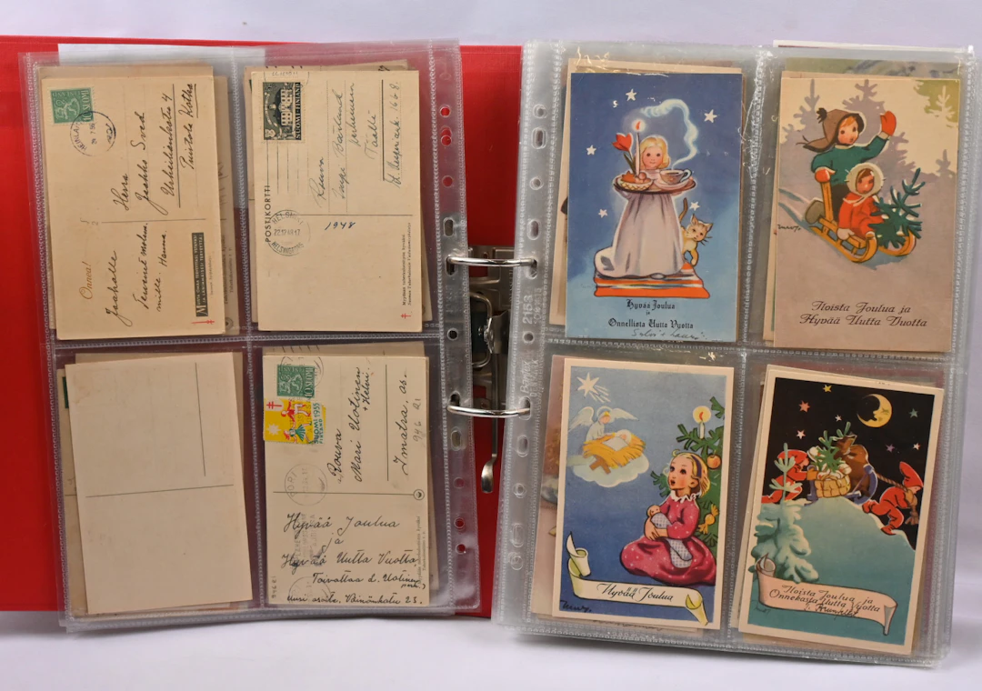Martta Wendelin, approximately 150 cards in a binder. Of these approximately