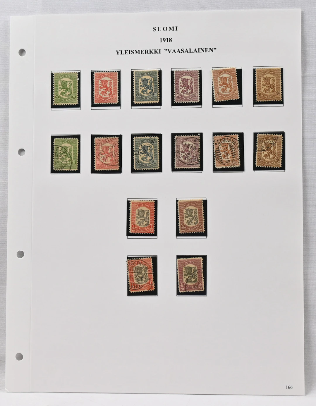 Issue 1918 material on pages including eg. colors, multiples, postal