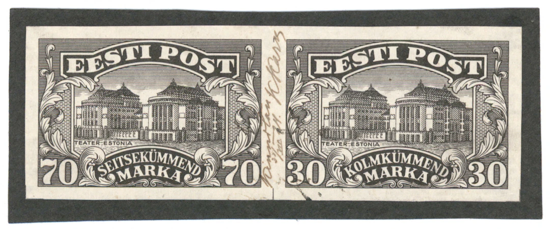 1924 National theatre 70 markka and 30 markka Mi 55-56, BLACK PROOF