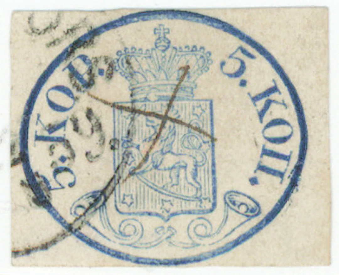 5 kop large pearls, blue, partly narrow margins, beautiful Helsingfors