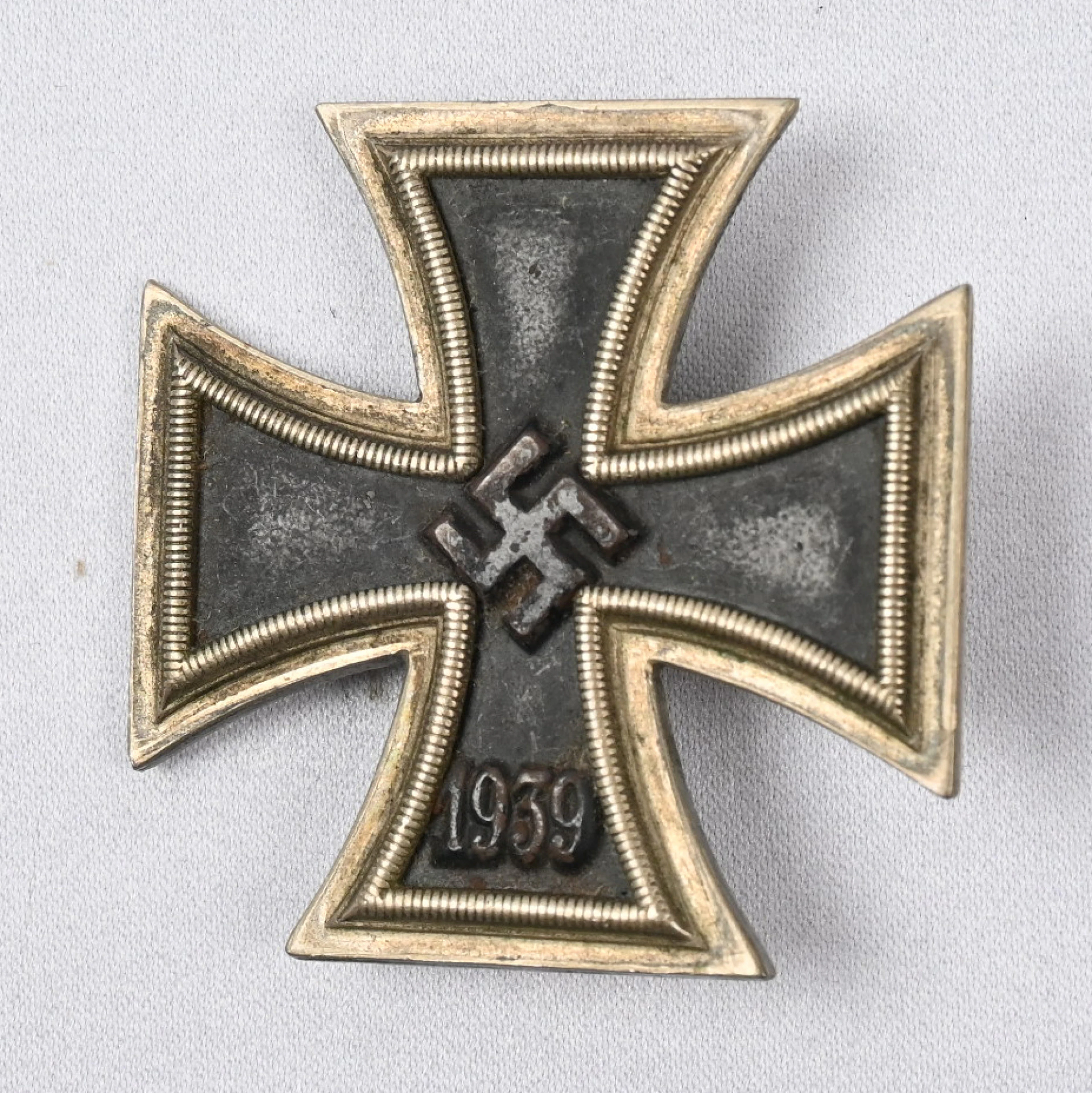 German Iron Cross 1st class silver-plated with pin without manufacturer's