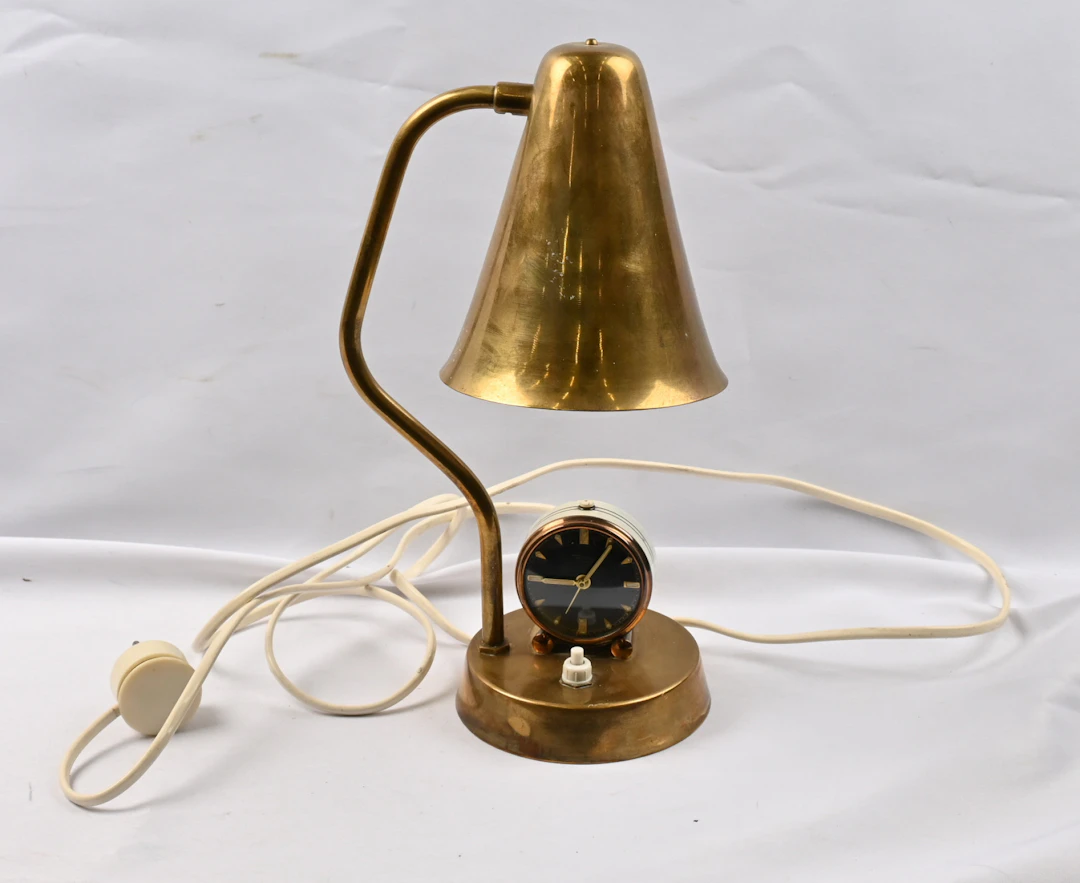 Alarm clock / table lamp, Diehl Diletta, 1950s, height approx. 32