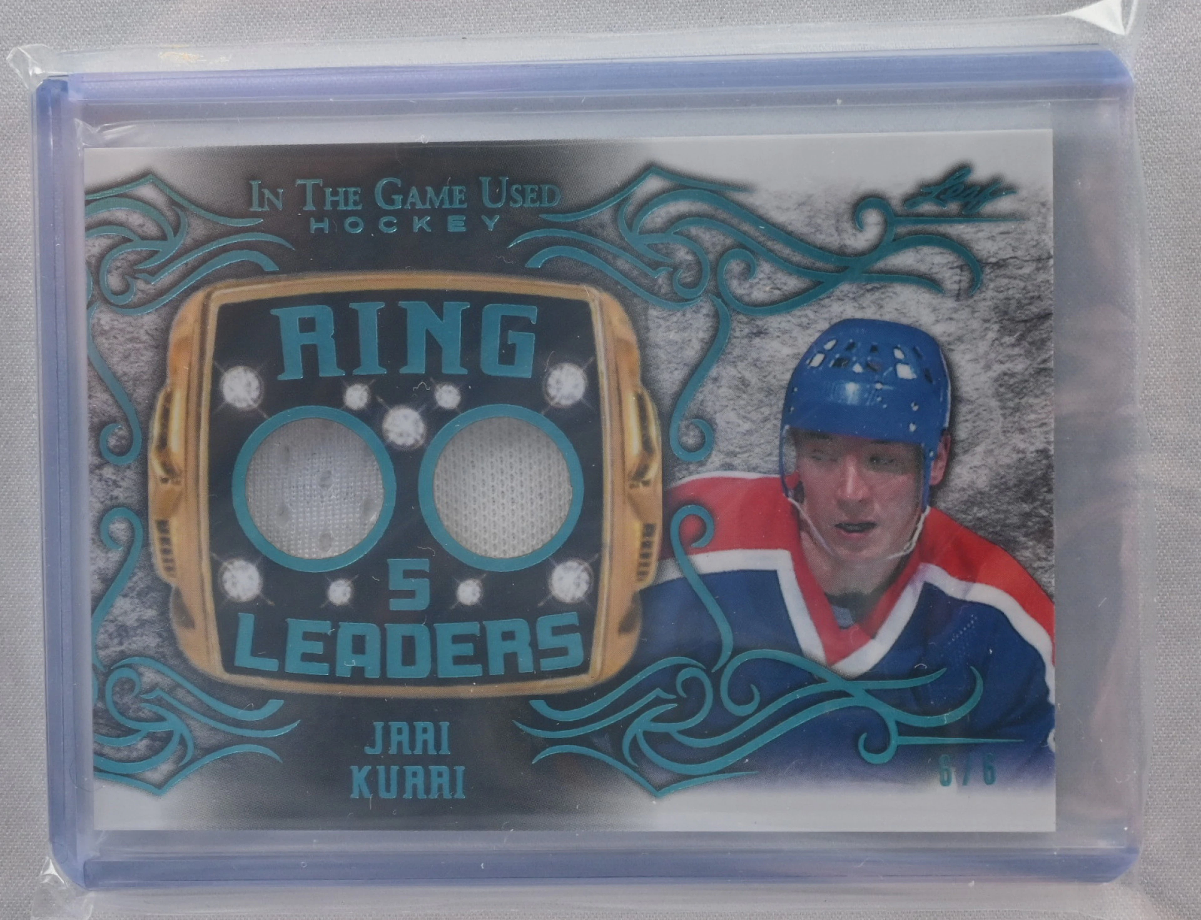 Jari Kurri ITG Leaf Ring Leaders double jersey card 6/6.