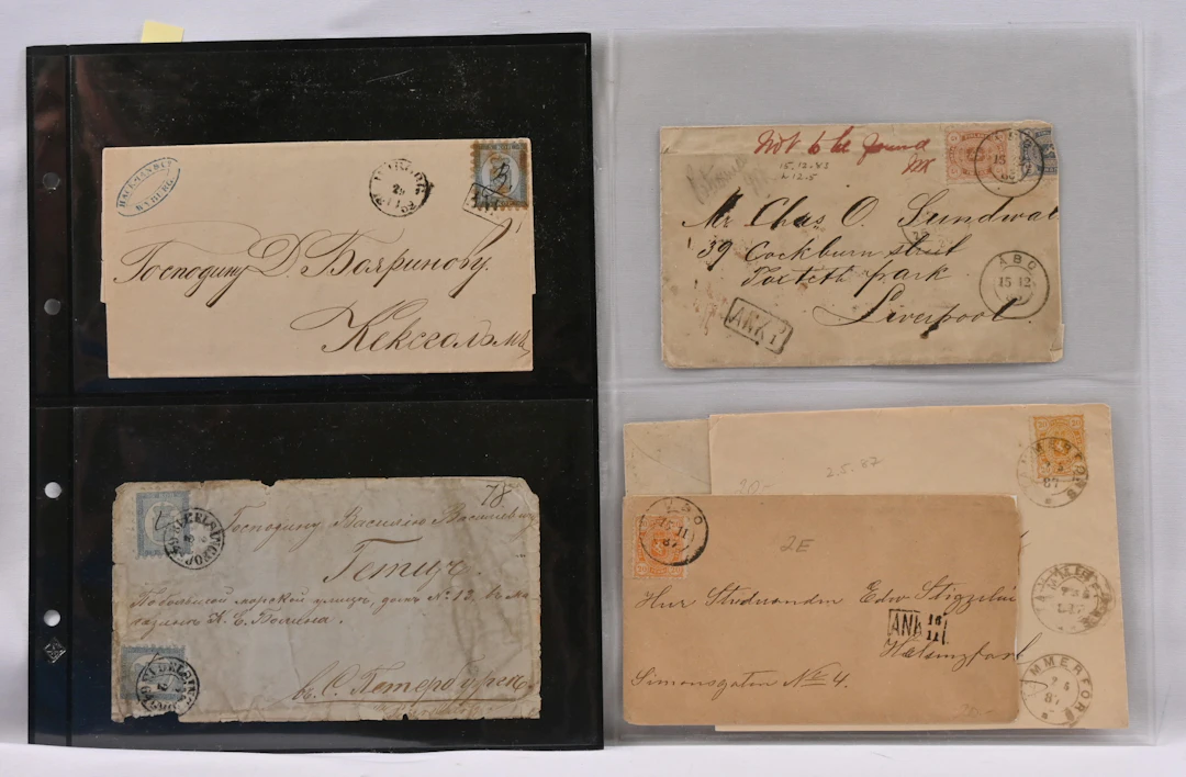 1860 onwards selection of ca. 40 postal items, eg. foreign destinations