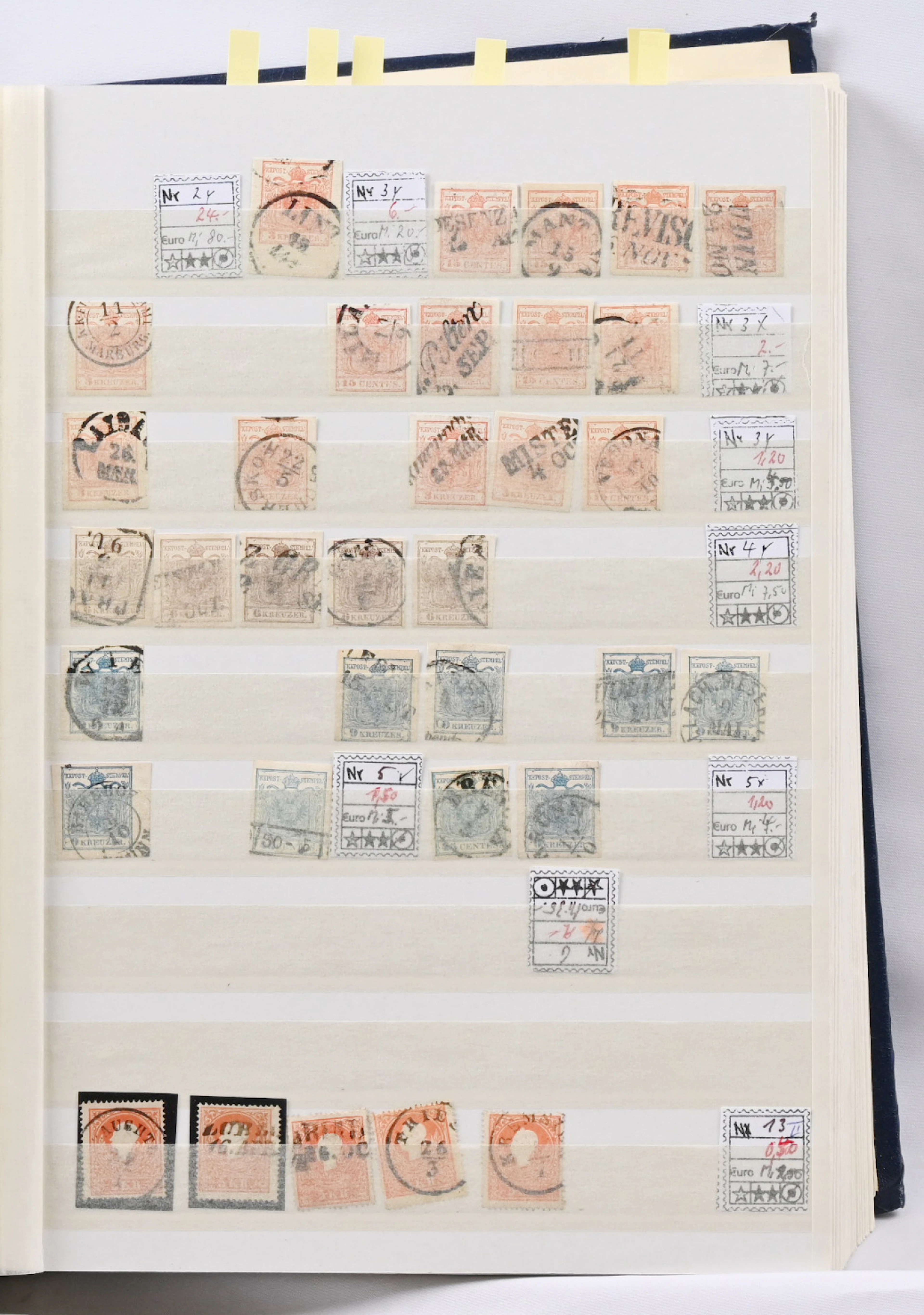 From the 1800s onwards used stamp selection in a stockbook, an abundant