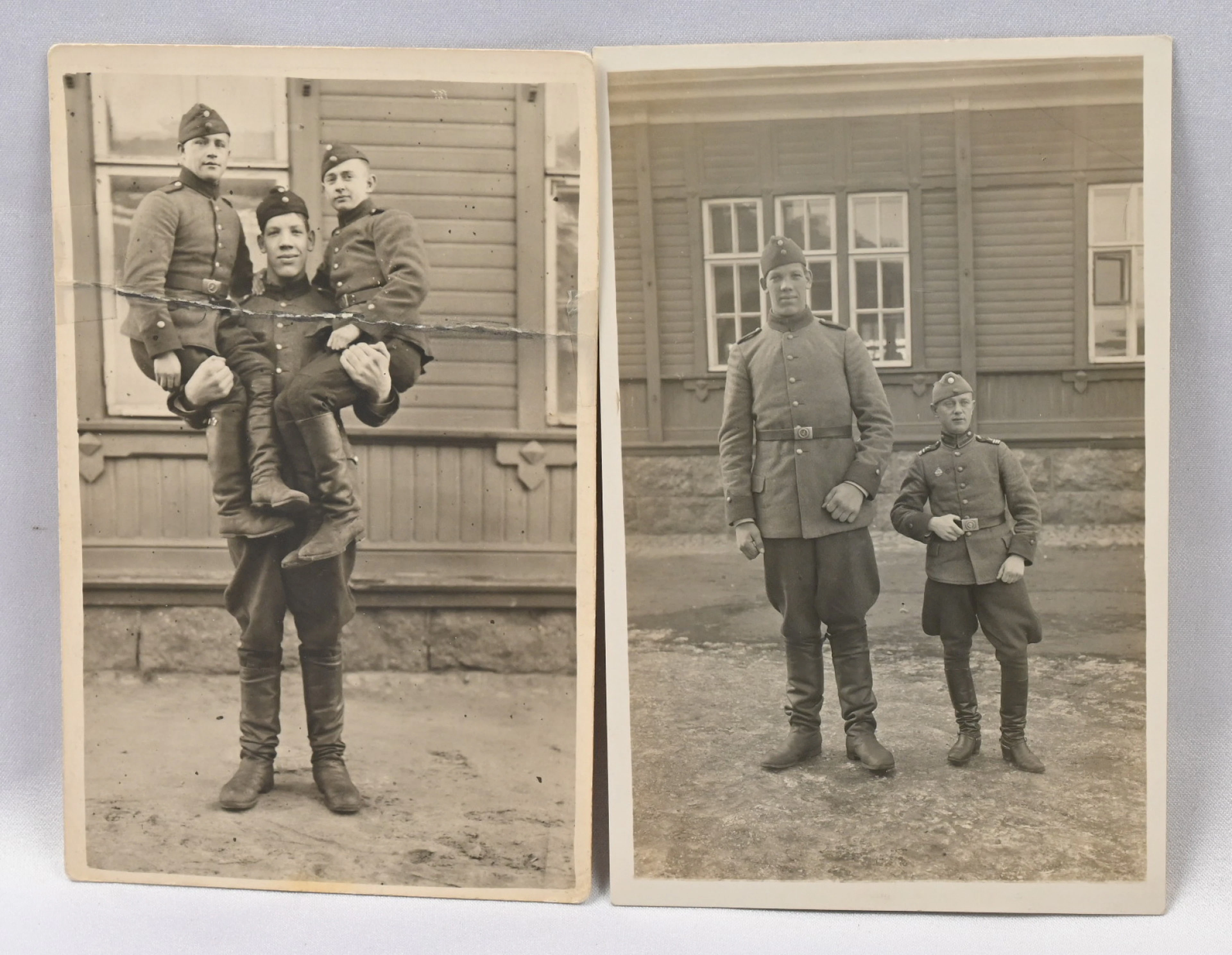Väinö Myllyrinne, Finland's tallest man, two original photograph cards.