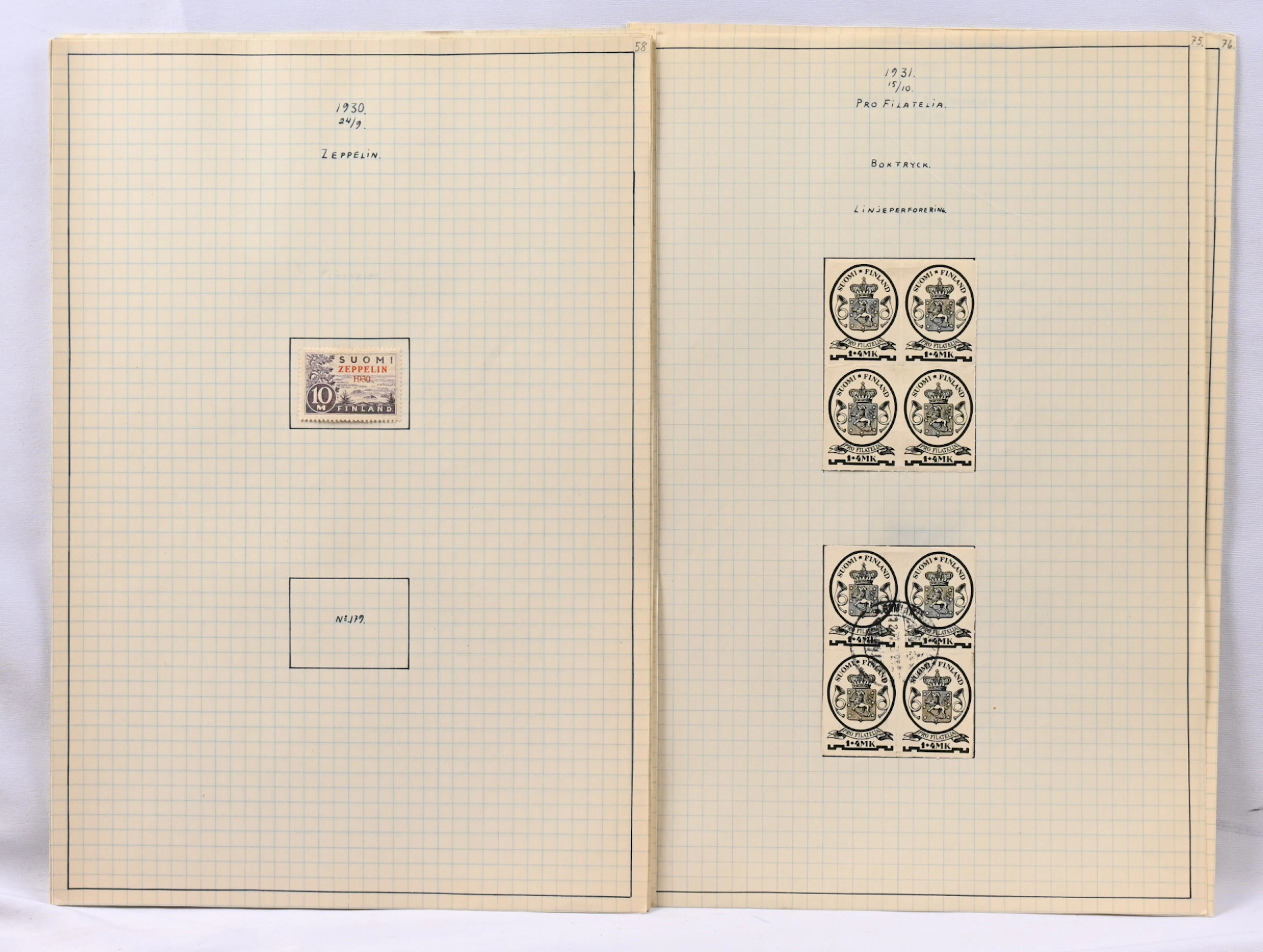 1930 - 1960s on selfmade pages, aimed to collect mint, used and both