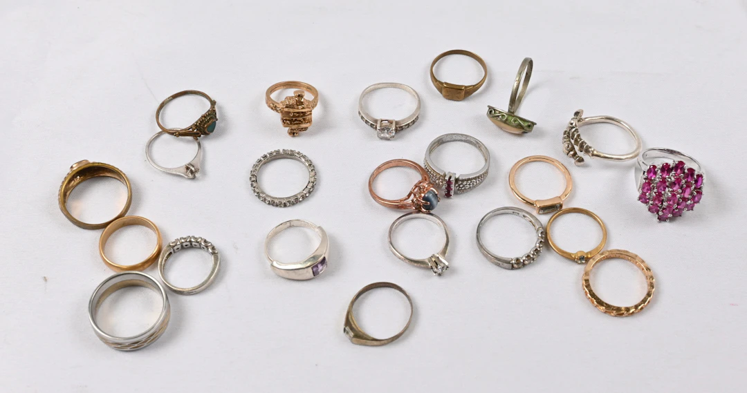 Rings selection over 20 pieces.