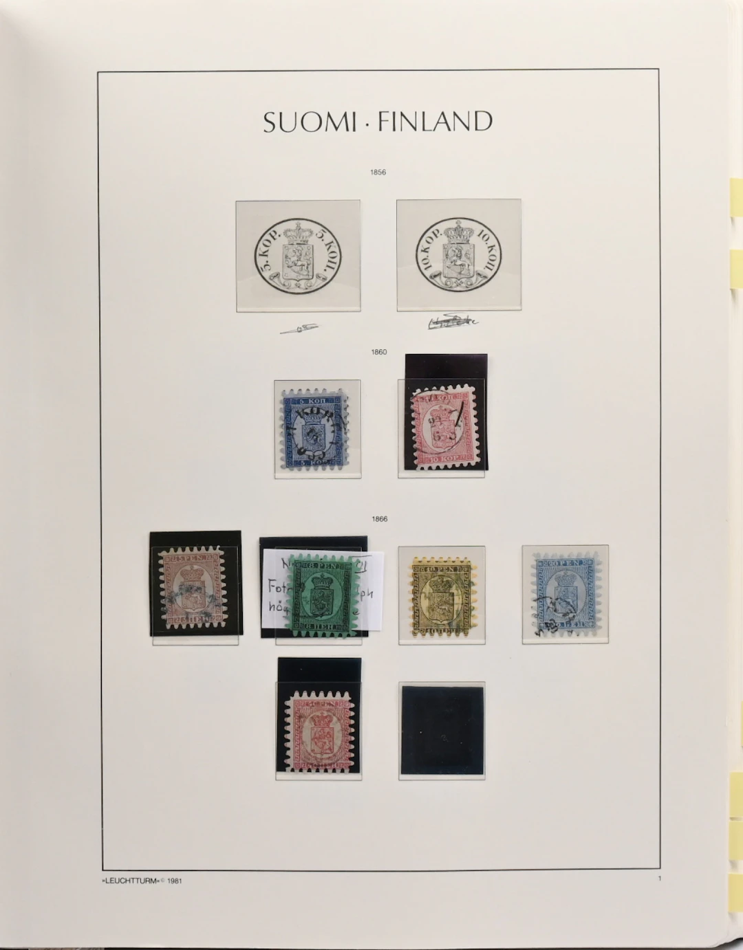 1860 - 1977 fine collection in album with mounts, eg. serpentine rouletted