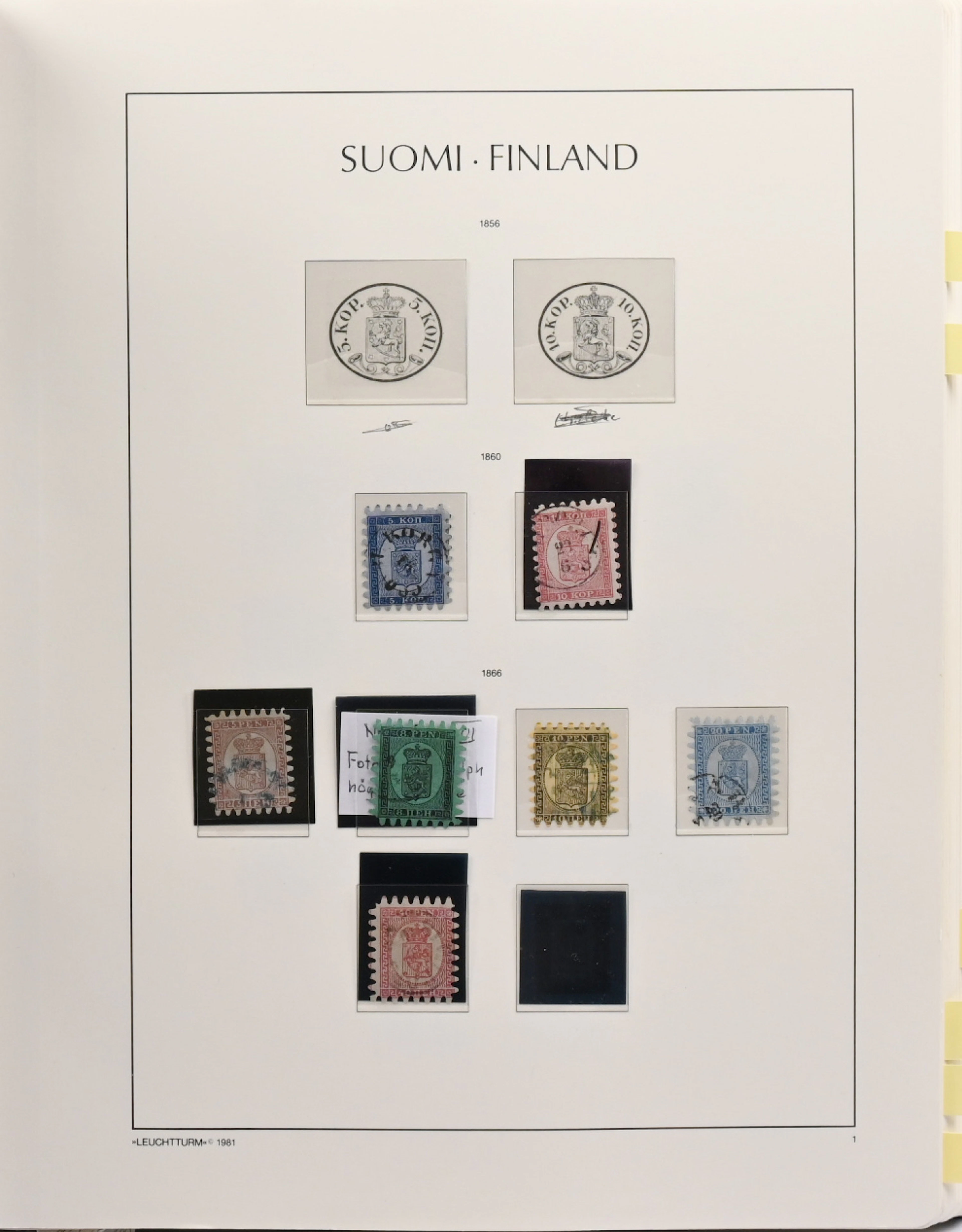 1860 - 1977 fine collection in album with mounts, eg. serpentine rouletted