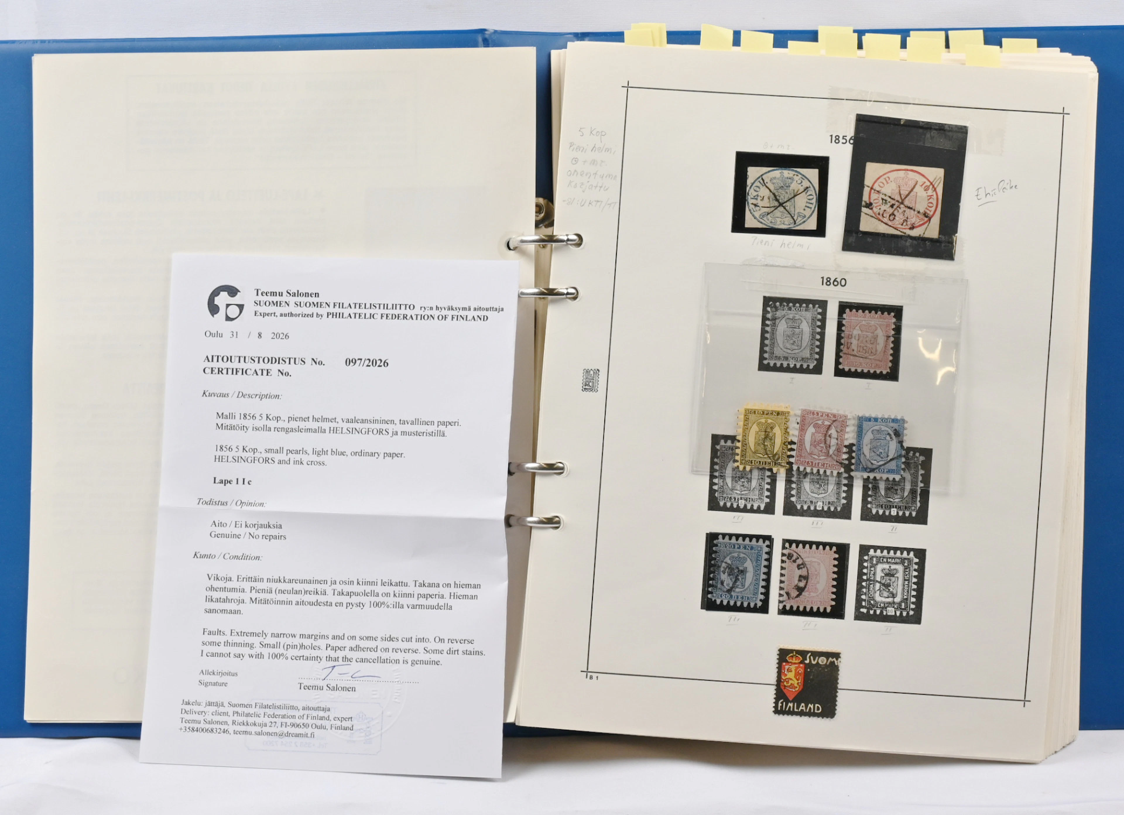 1856 - 1983 collection on pages in album eg. issue 1856 5 kopek small