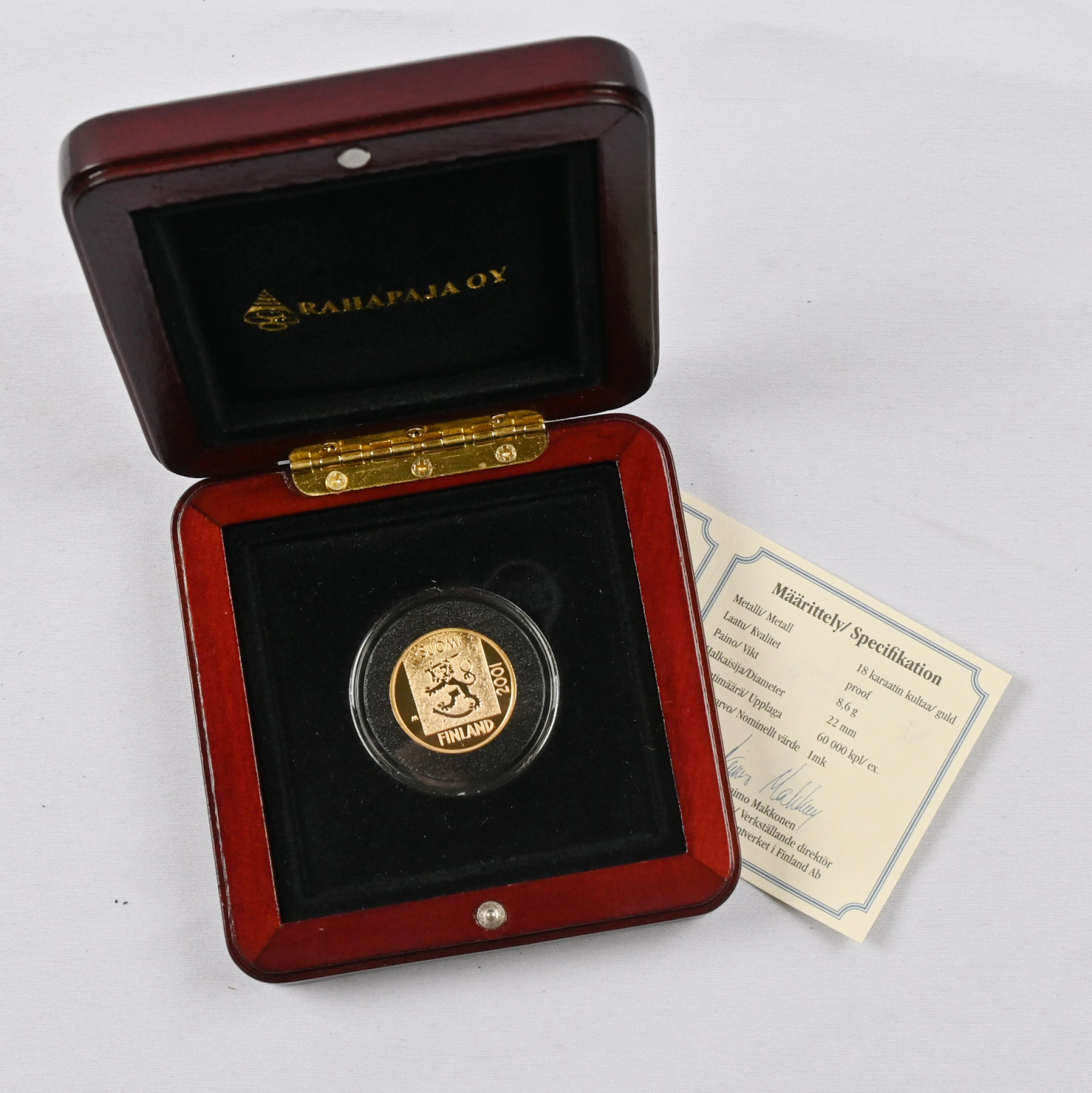 2001 1 markka gold