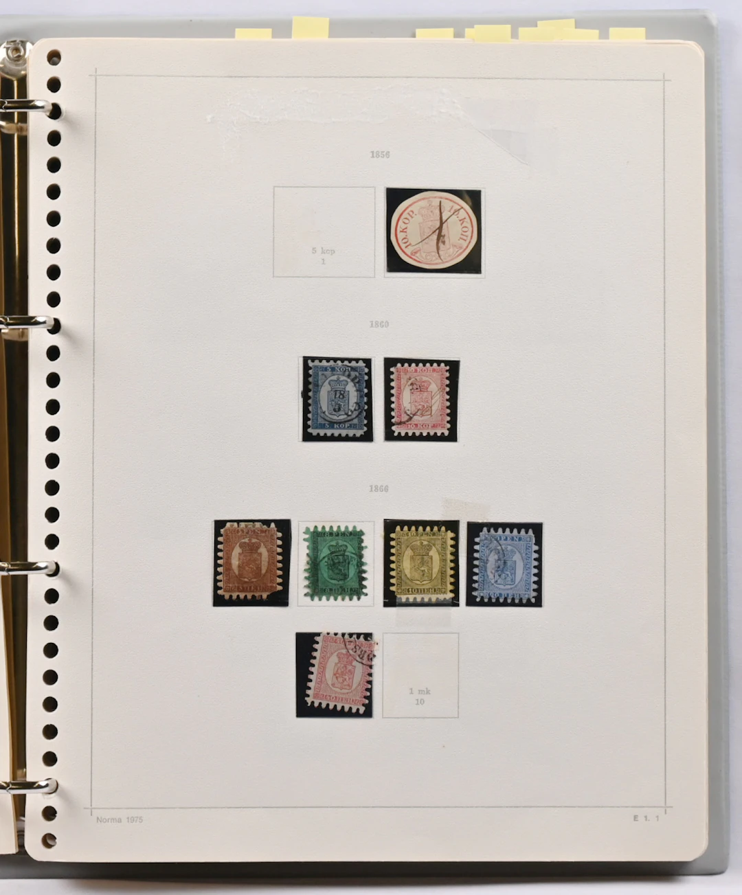 1856 - 1974 old collection on pages in album, eg. eight different