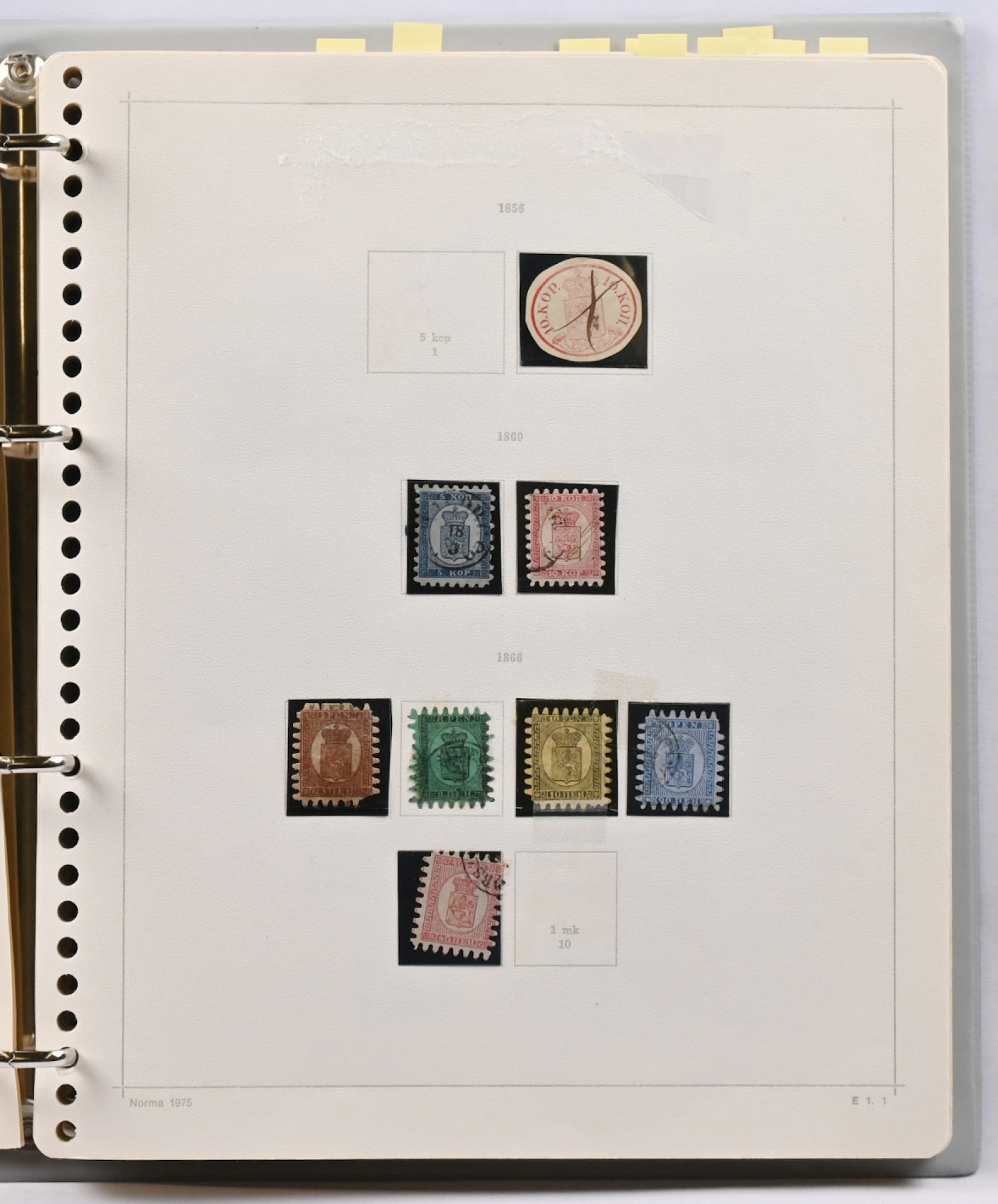1856 - 1974 old collection on pages in album, eg. eight different