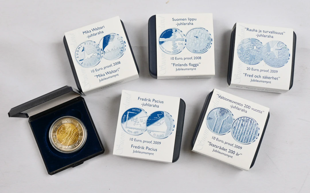 2008 - 2009 10€ and 20€ proof coins five different + 2007 5€ BU