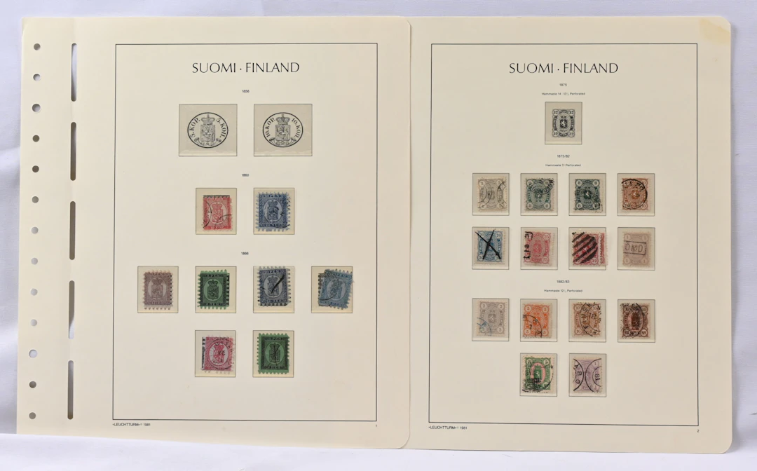 1860 onwards collection lot on pages with mounts, eg. serpentine rouletted