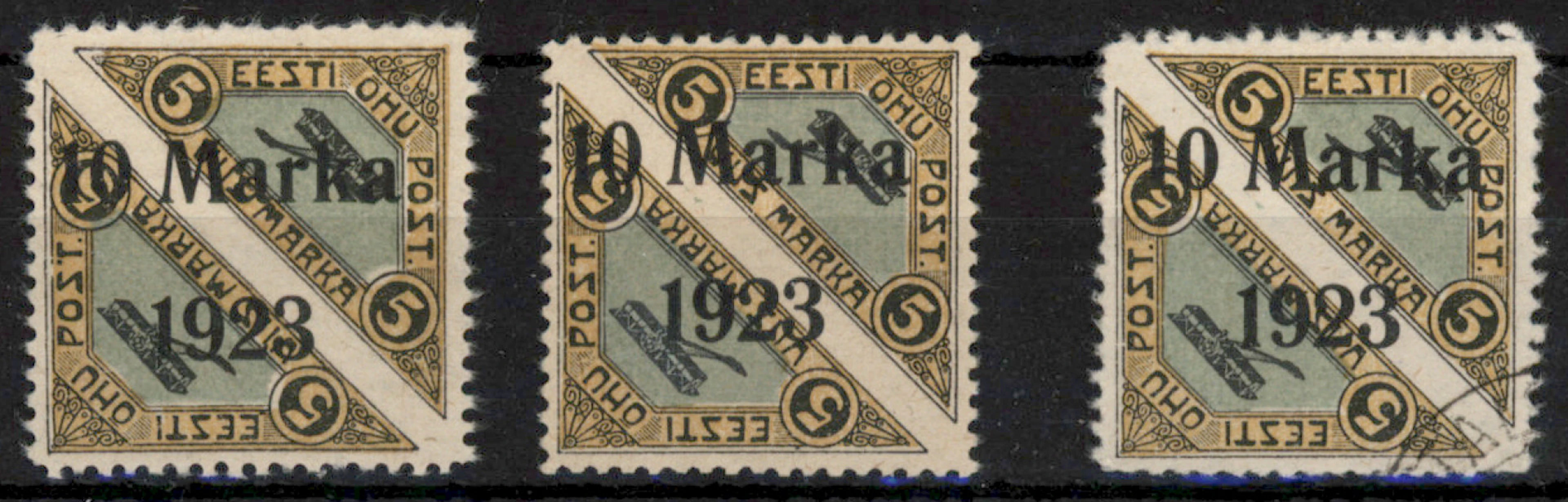 1923 Airmail stamp 10 markka Mi 43, two very fine mint ** stamps and