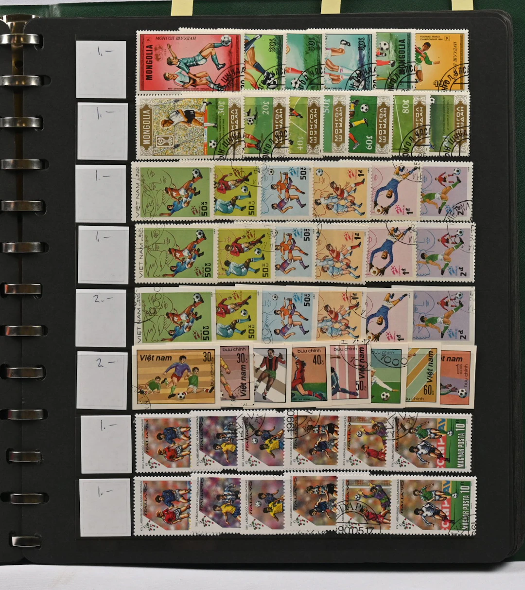 Football, plentiful material in old dealers sales album. Over 600