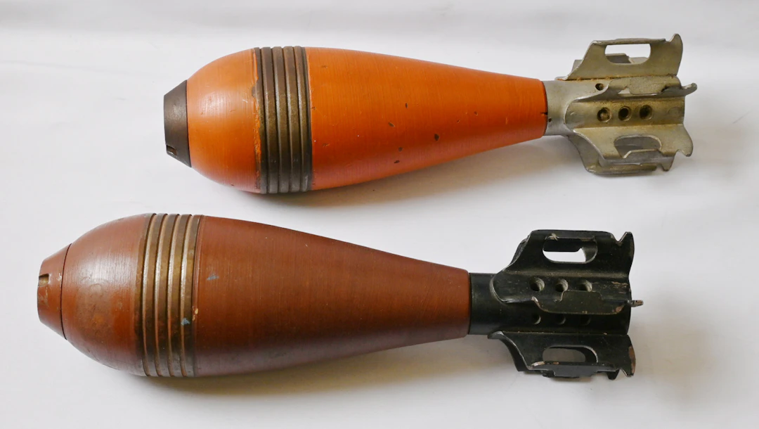 Mortar 81 mm ammunition shells. Manufactured in Salo during World