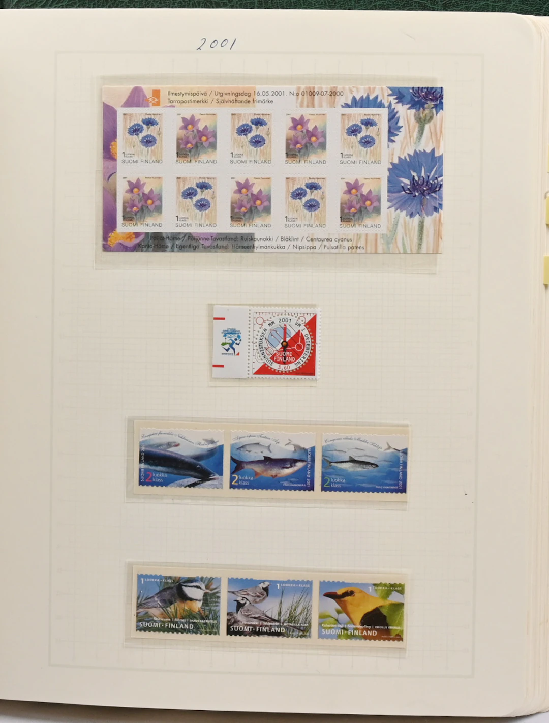 Basic collection on pages in album, material from 1930s to 2000s