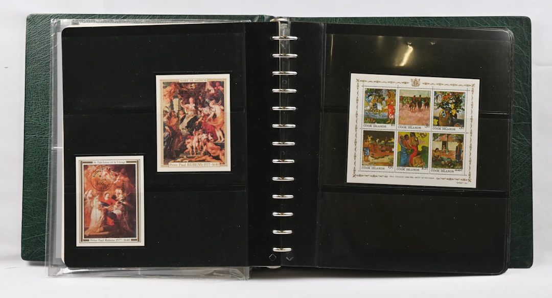Art, approximately 100 miniature sheets in an album, additionally