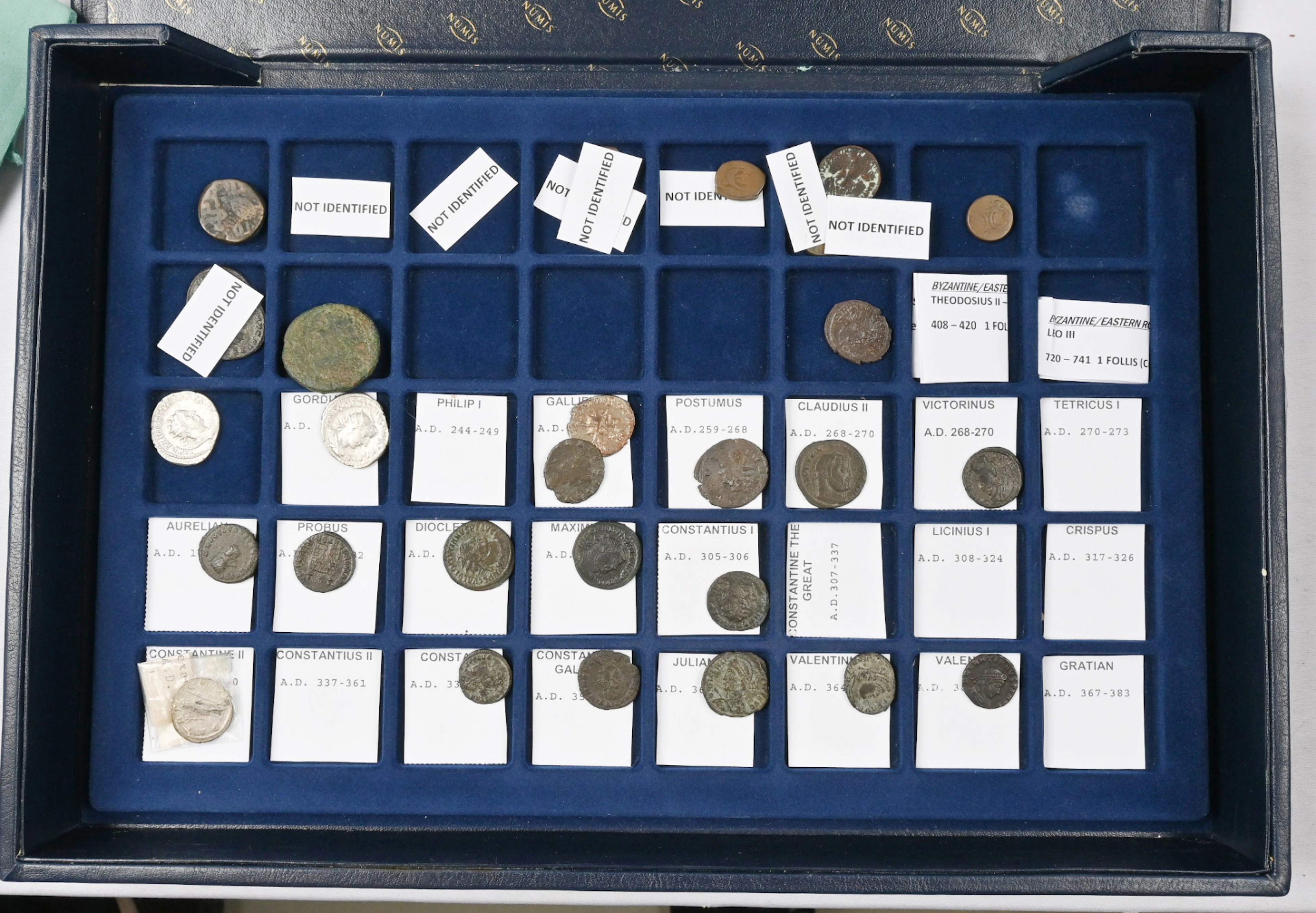 Ancient Roman coins interesting collection in a box. Over 30 coins