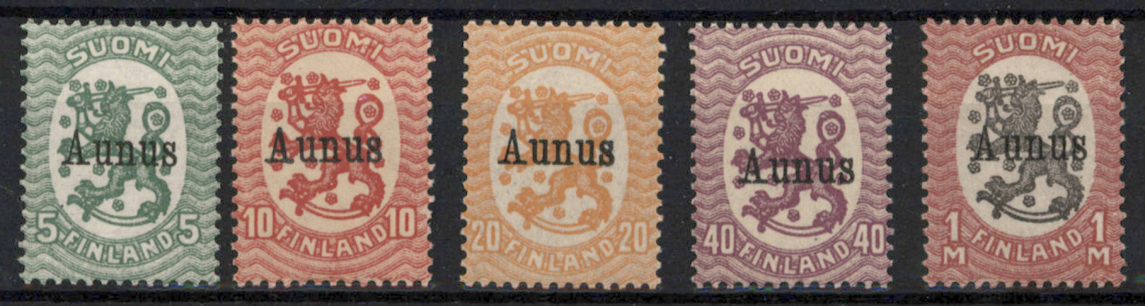 5 penni - 40 penni very fine mint ** stamps and 1 markka mint *