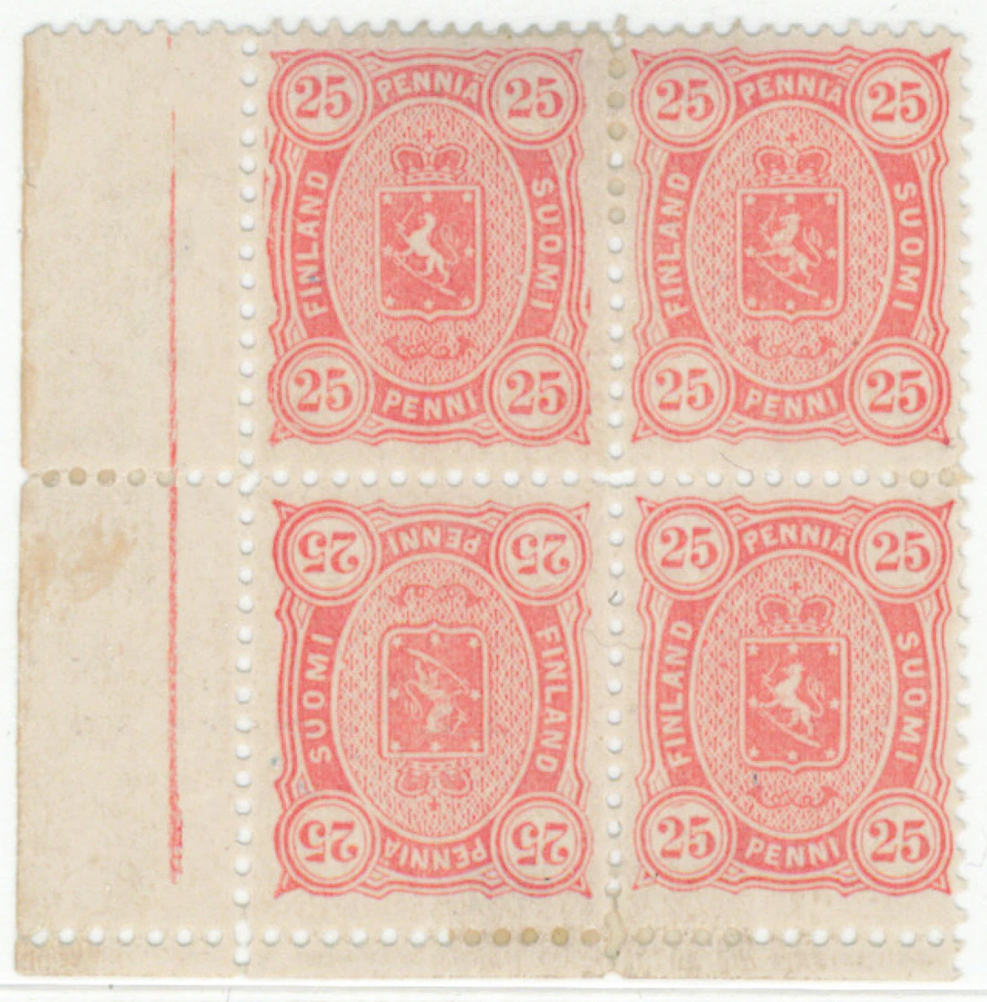 25 penni light aniline-red, extremely rare mint * TÊTE-BÊCHE BLOCK