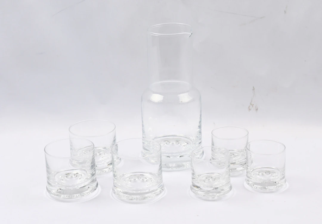 Timo Sarpaneva, "Helminauha" series, pitcher and drinking glasses