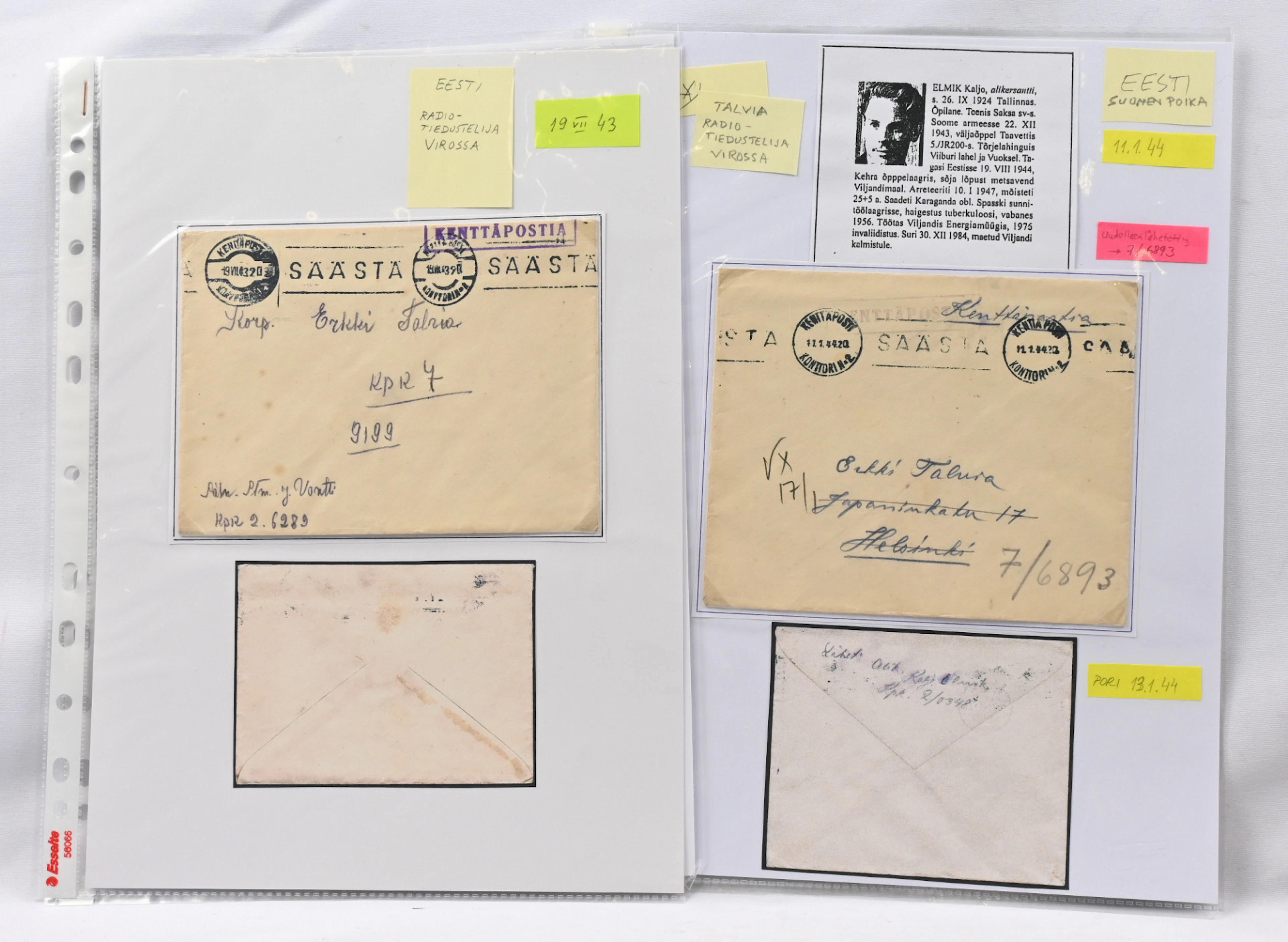 Selection of field post covers, three pieces including eg. two in