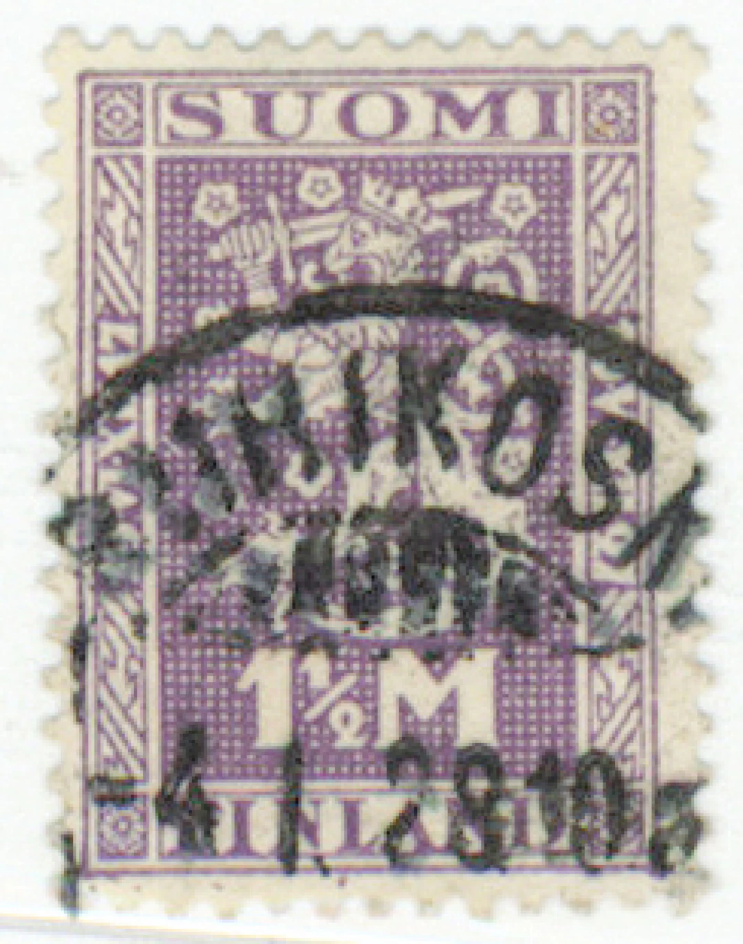 1927 Independence 1½ markka W4 superb Riihikoski-28. signed: J. Leinonen SF.