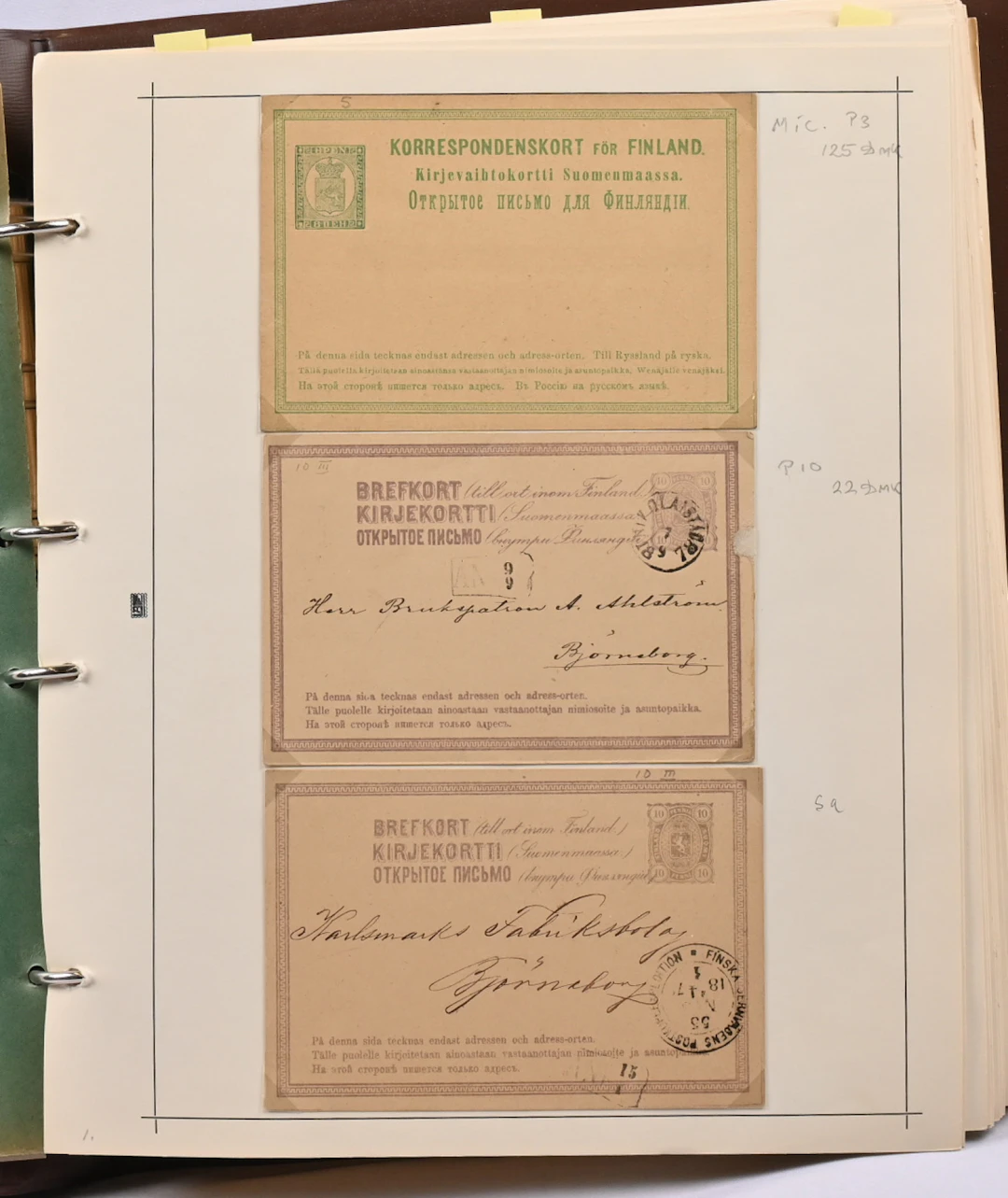 Box including selection of Finland basic collections in three albums
